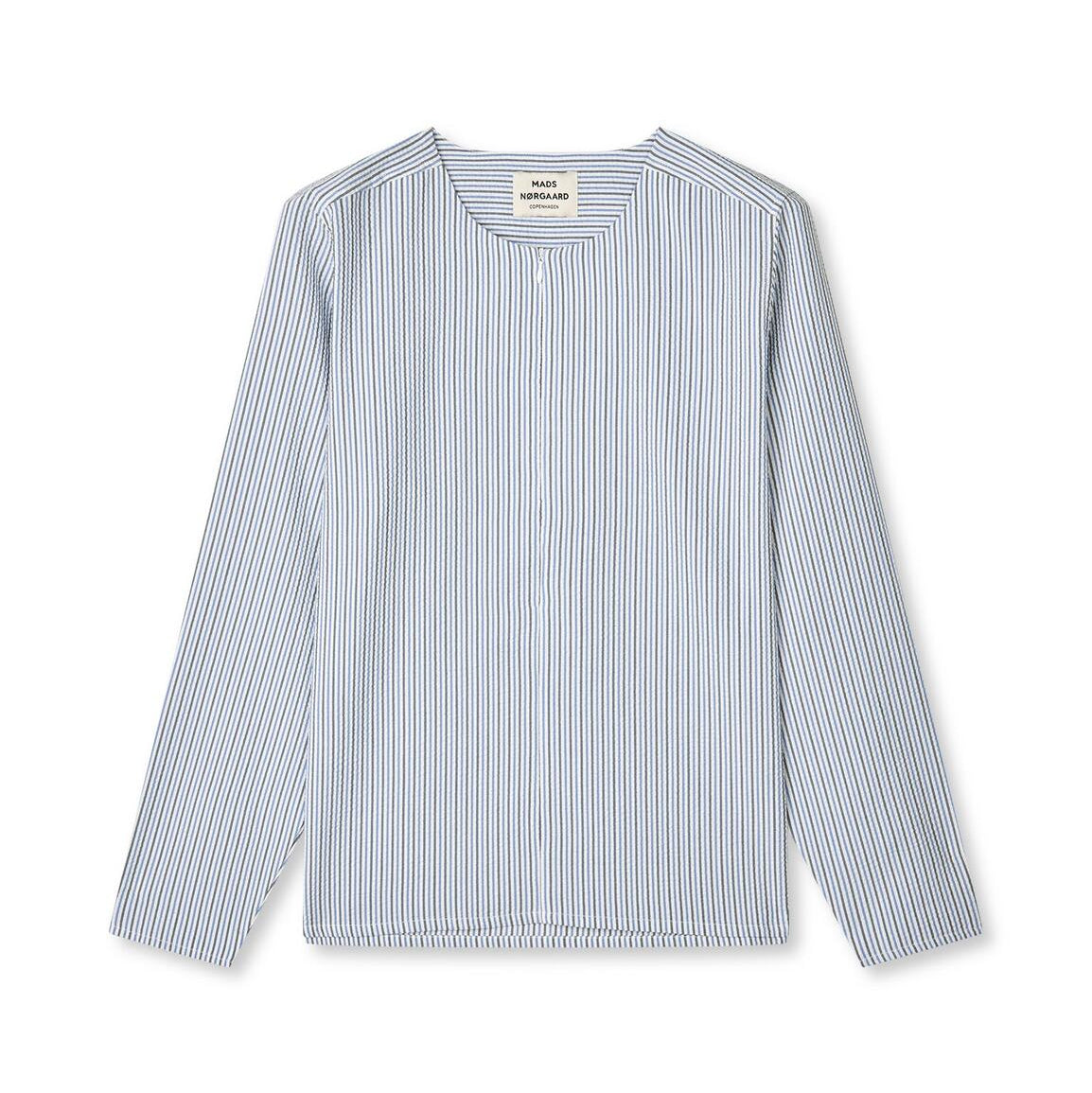 Soft Crease Funa bluse - Sky Captain/Bright Cobalt/Vanilla