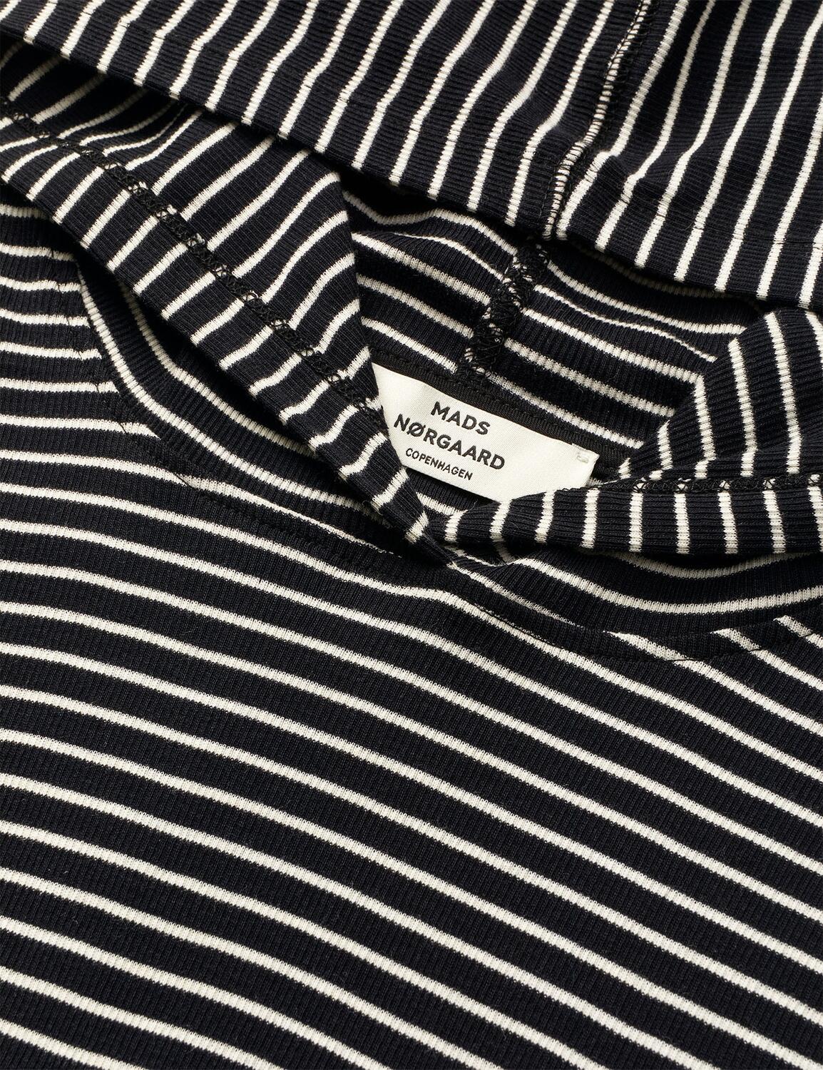 2X2 Cotton Stripe Tutti Hood langærmet t-shirt - Black/Vanilla Ice