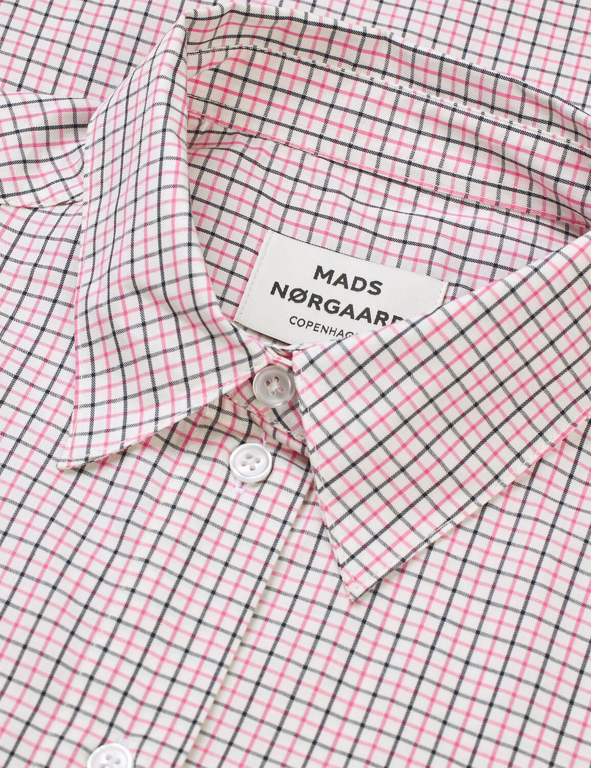 Ander Cotton Crelly skjorte - Check/Carmine Rose