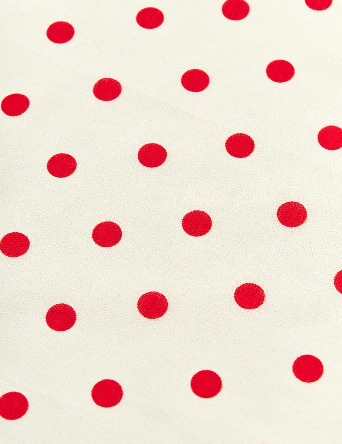 Soft Cotton Self Dot tørklæde - Dot Aop/Fiery Red