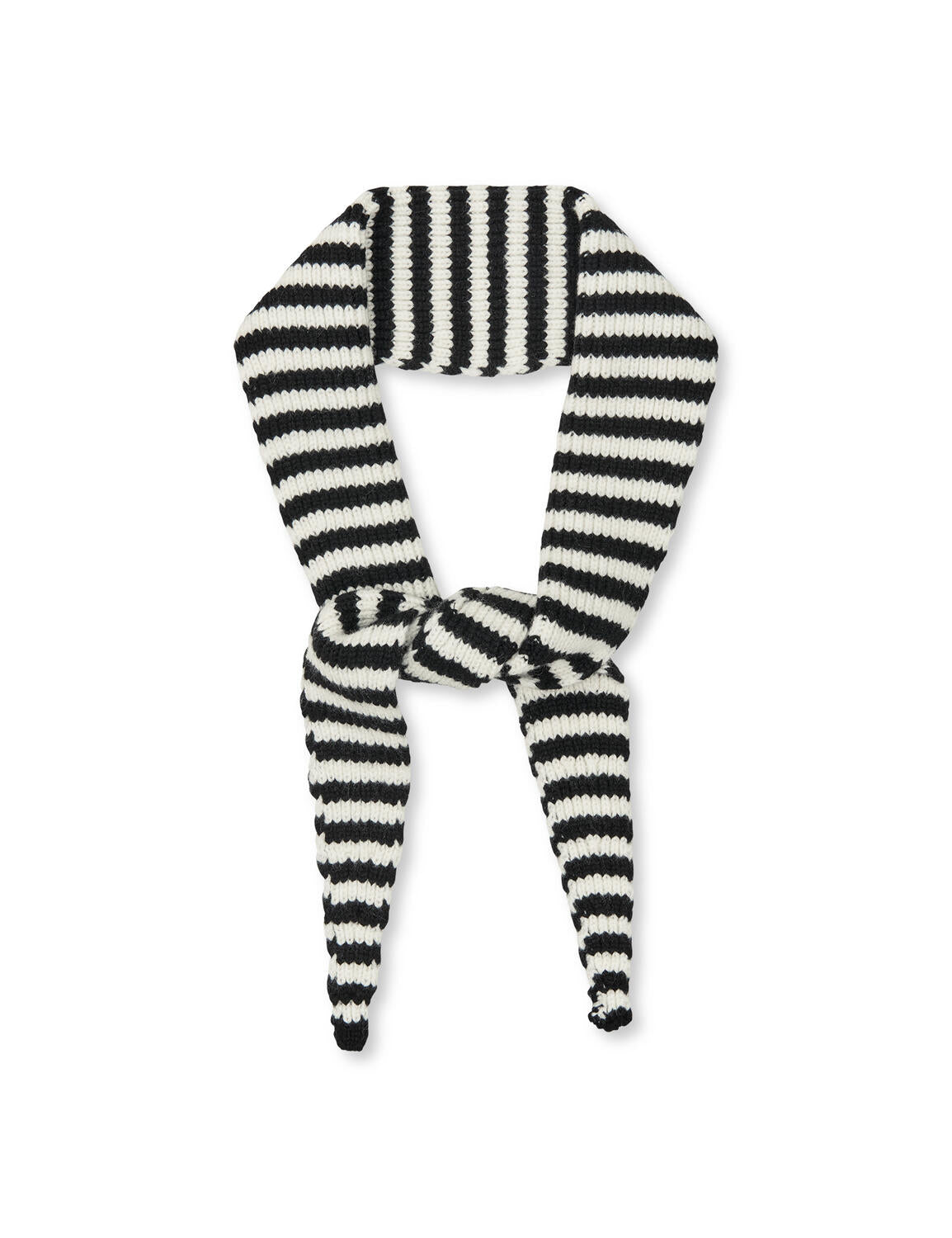 One Wool Momo Stripe tørklæde – Black/Vanilla Ice