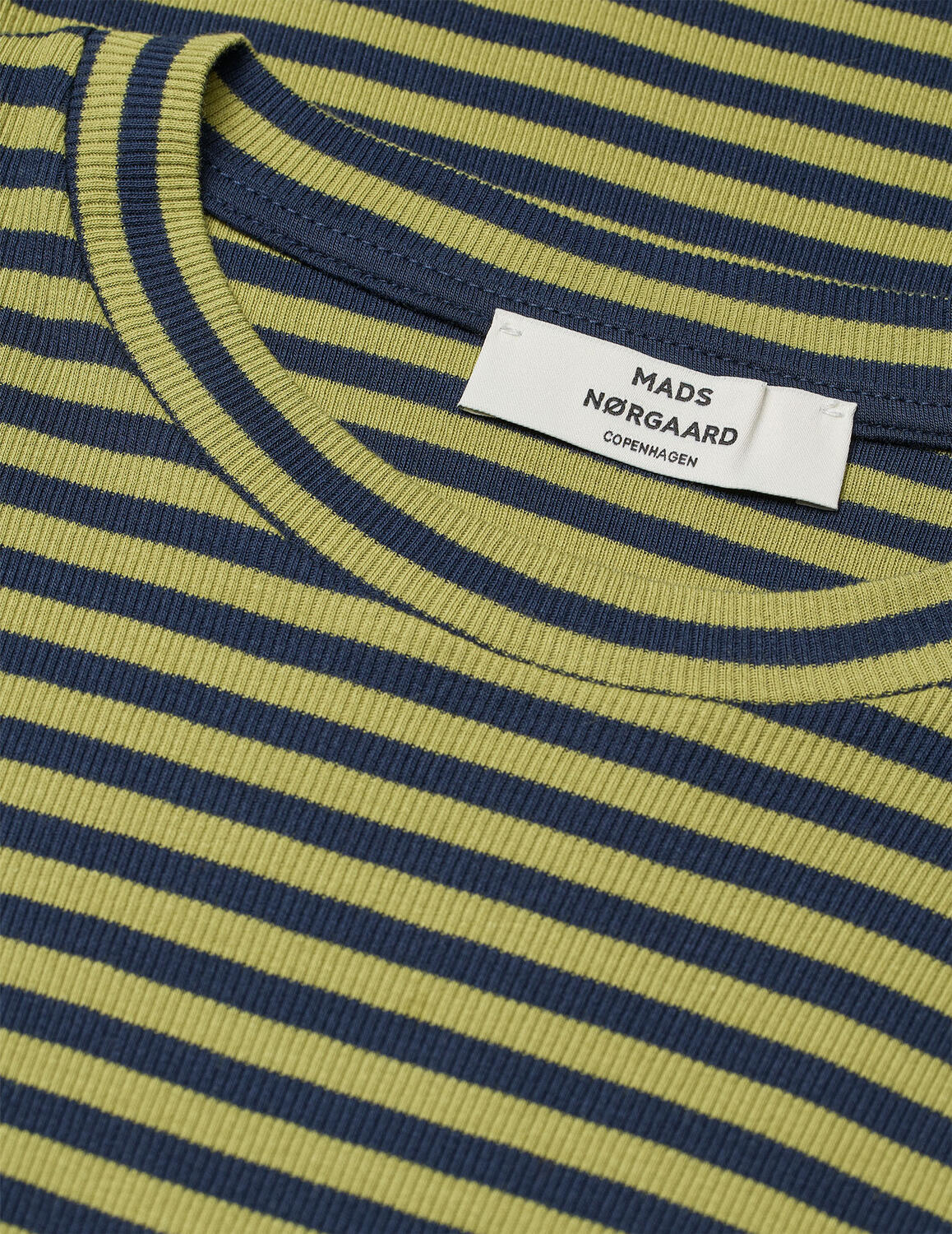 2x2 cotton stripe langærmet t-shirt - Sky captain/Green Olive