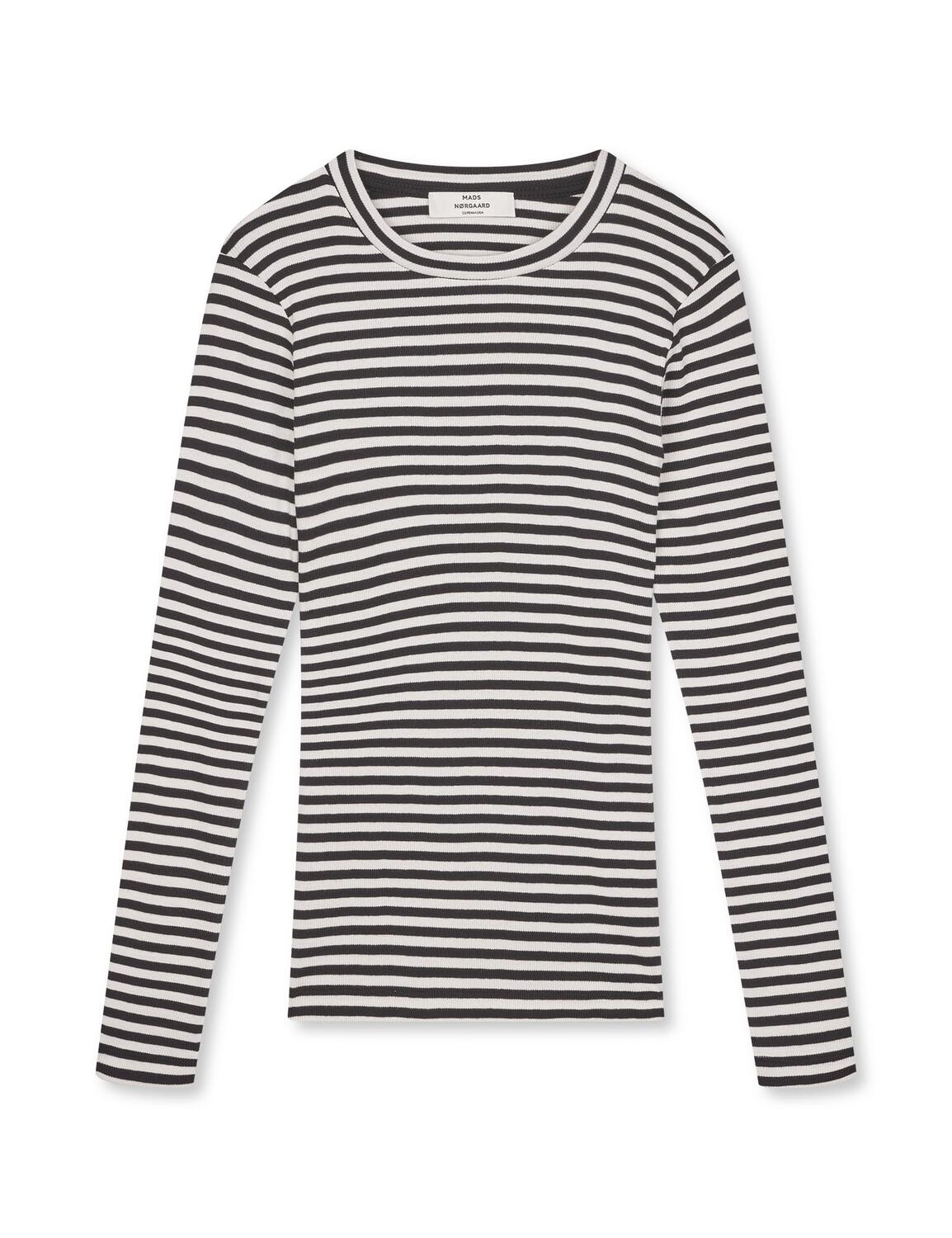 2X2 Cotton Stripe Tuba langærmet t-shirt – Black/Vanilla Ice