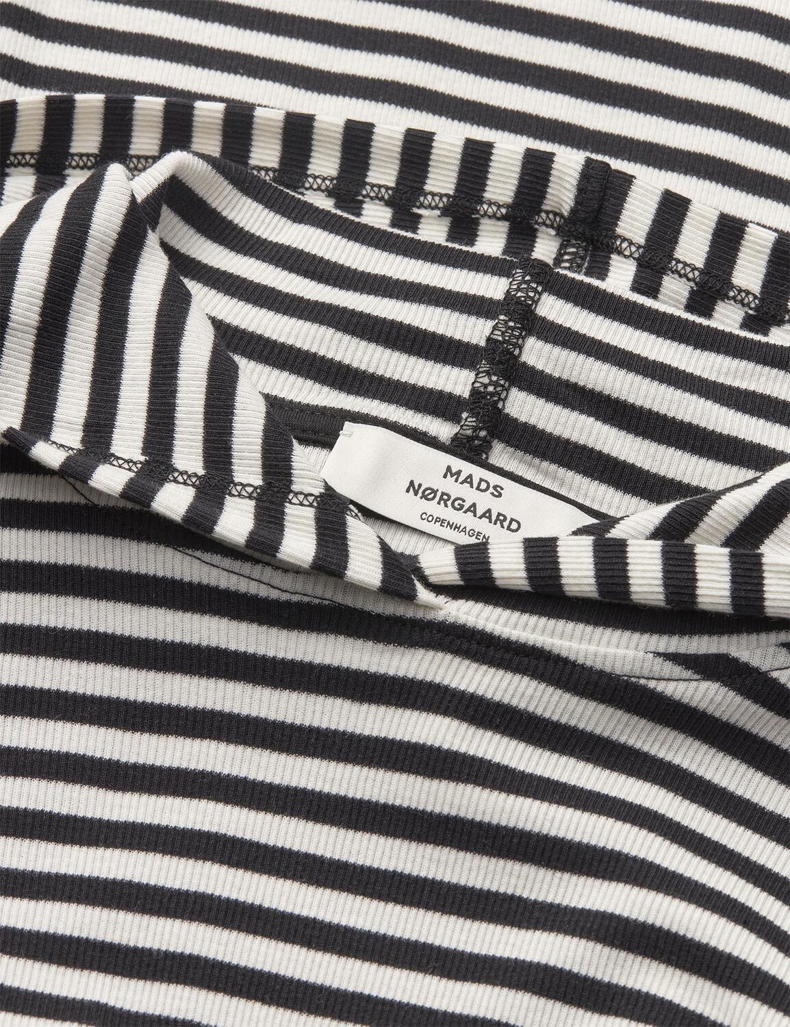 2X2 Cotton Stripe Tutti Hood langærmet t-shirt – Black/Vanilla Ice