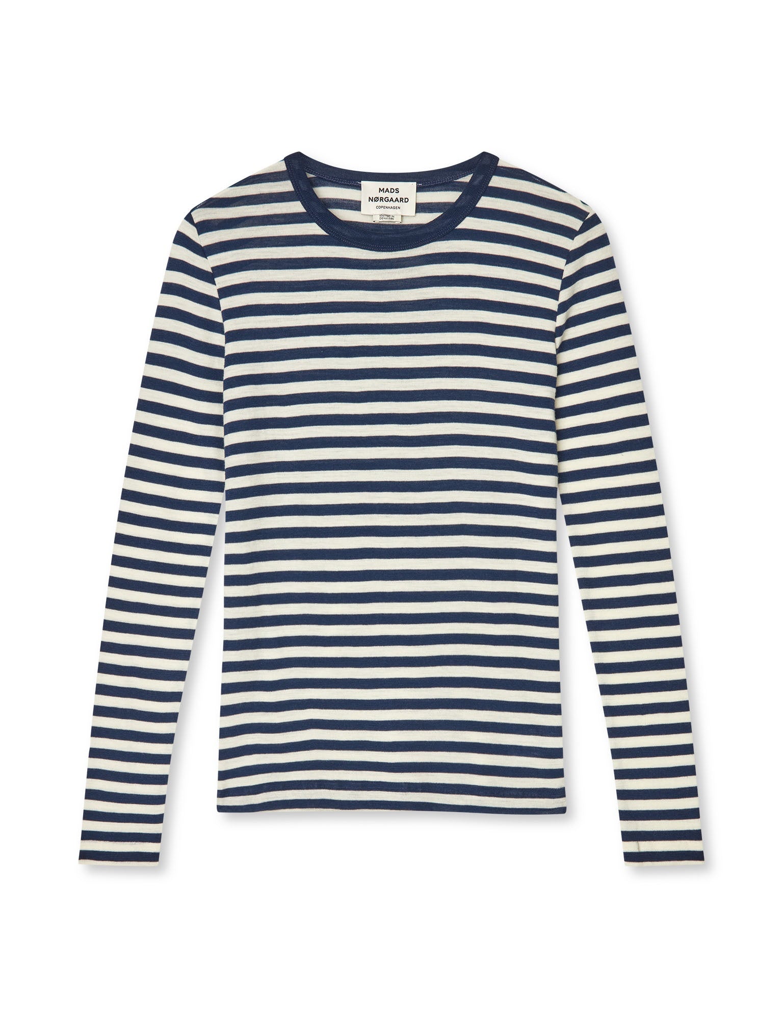 Fine Wool Sharon uldstriktrøje – Sky Captain/Vanilla Ice