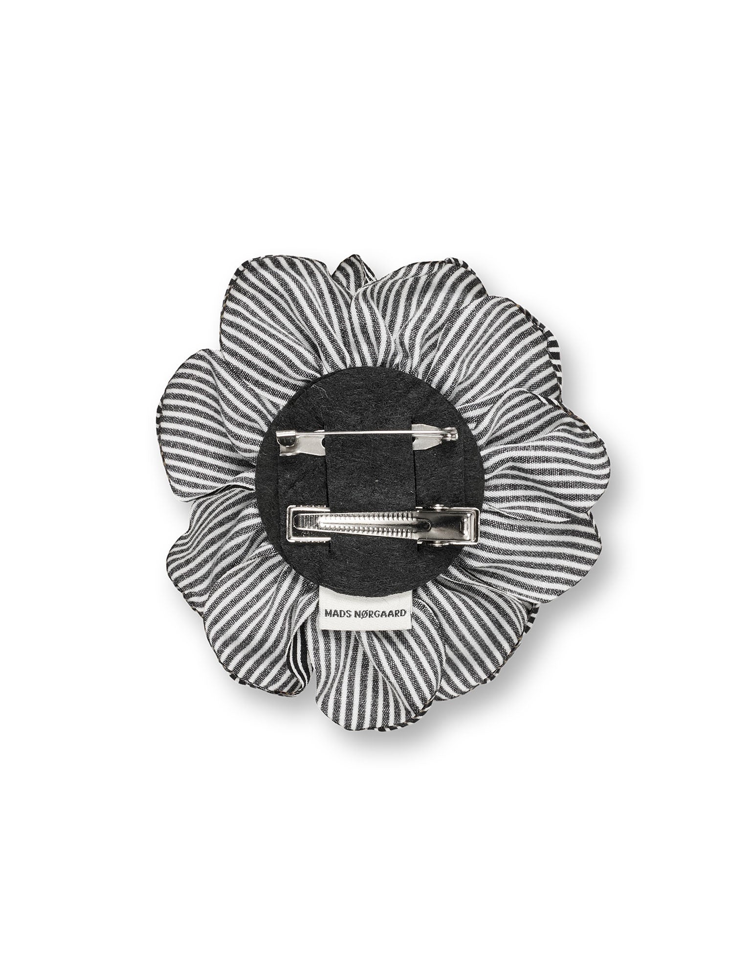 Rose broche – Stripe Black/White