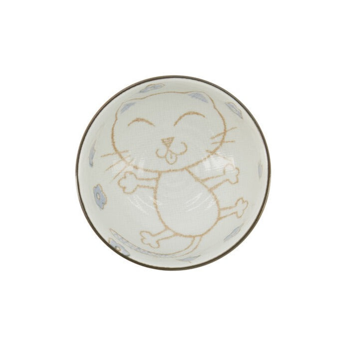 Kawaii Cat Neko Tayo skål, blå - 300 ml