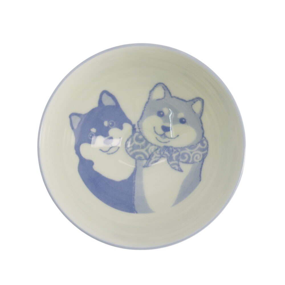 Kawaii Rice skål, Blue Shiba-Dog - 350 ml