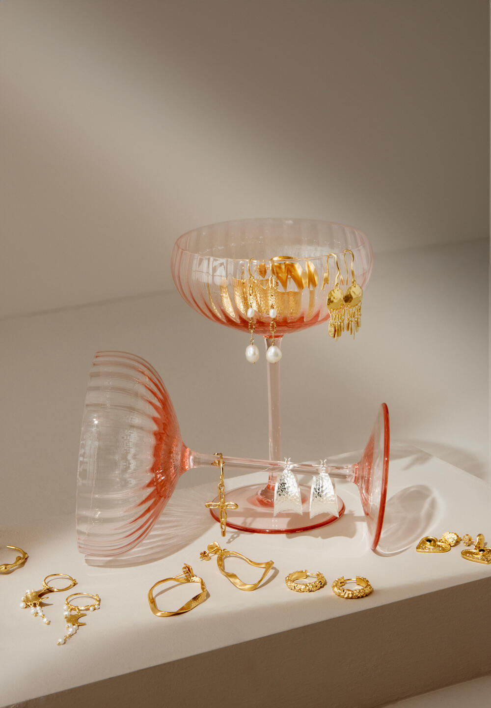 Lyon champagneglas - rosa