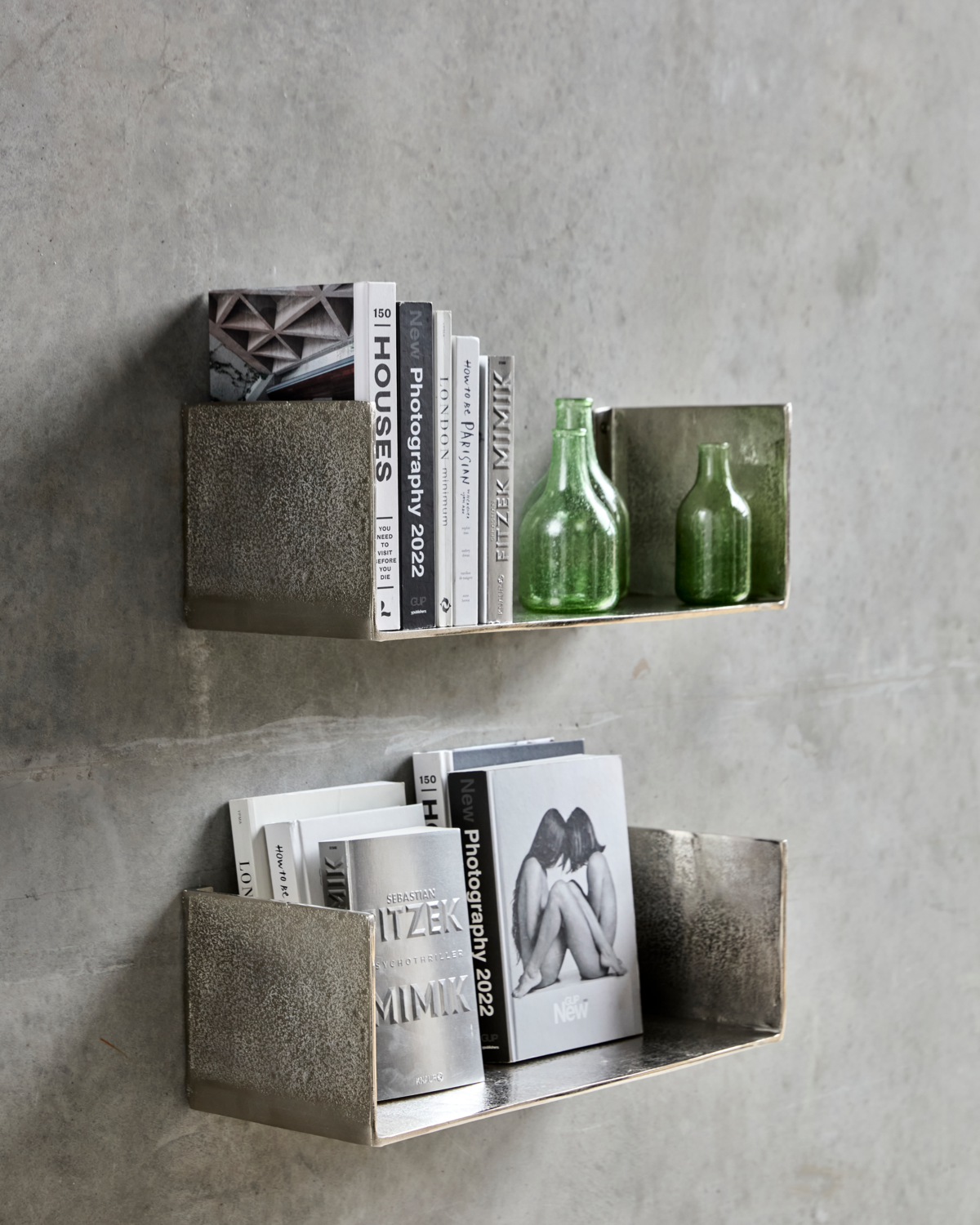 Boxie hylde, Sølv Finish - L50 cm