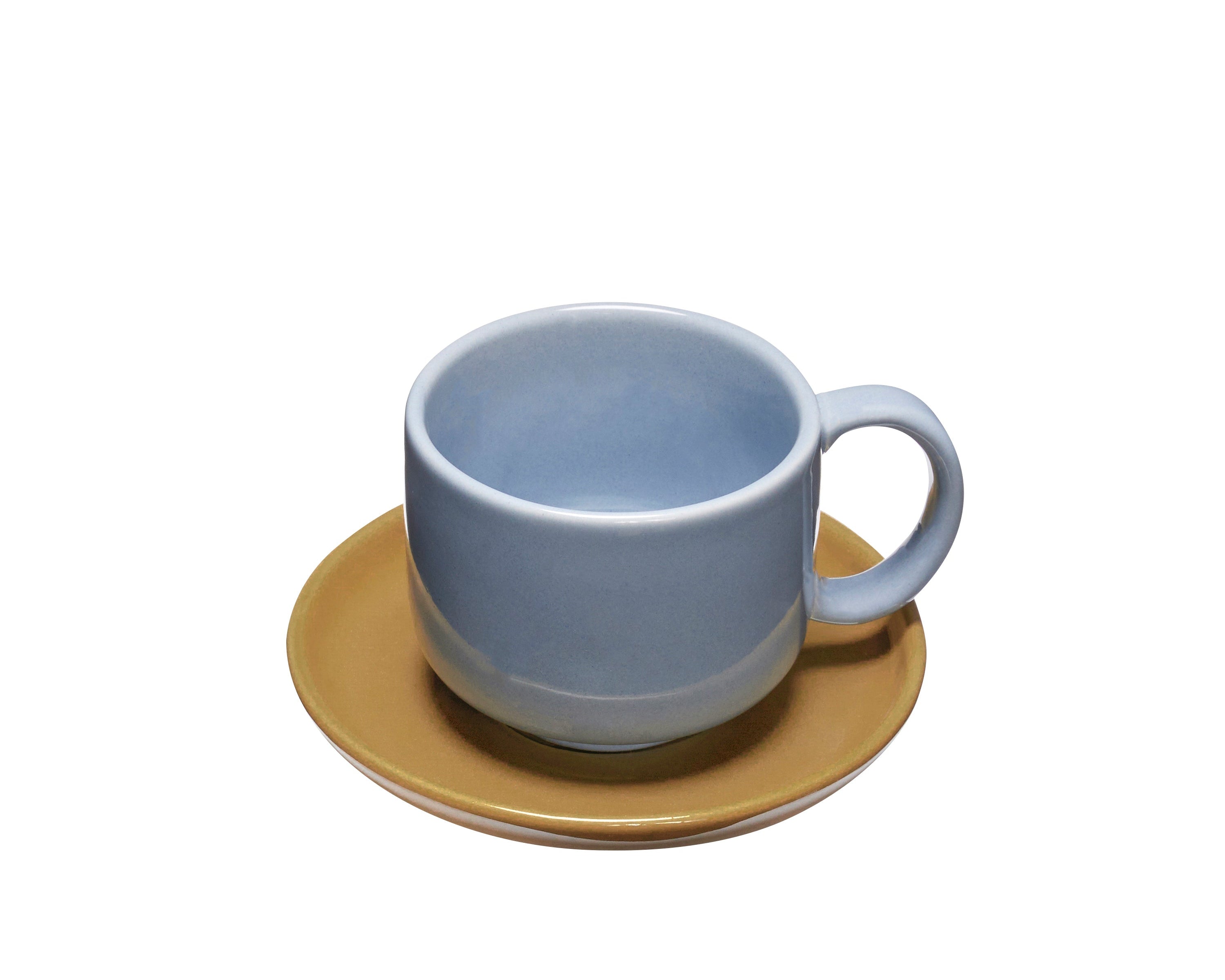 Amare kop m/ underkop - lyseblå/brun