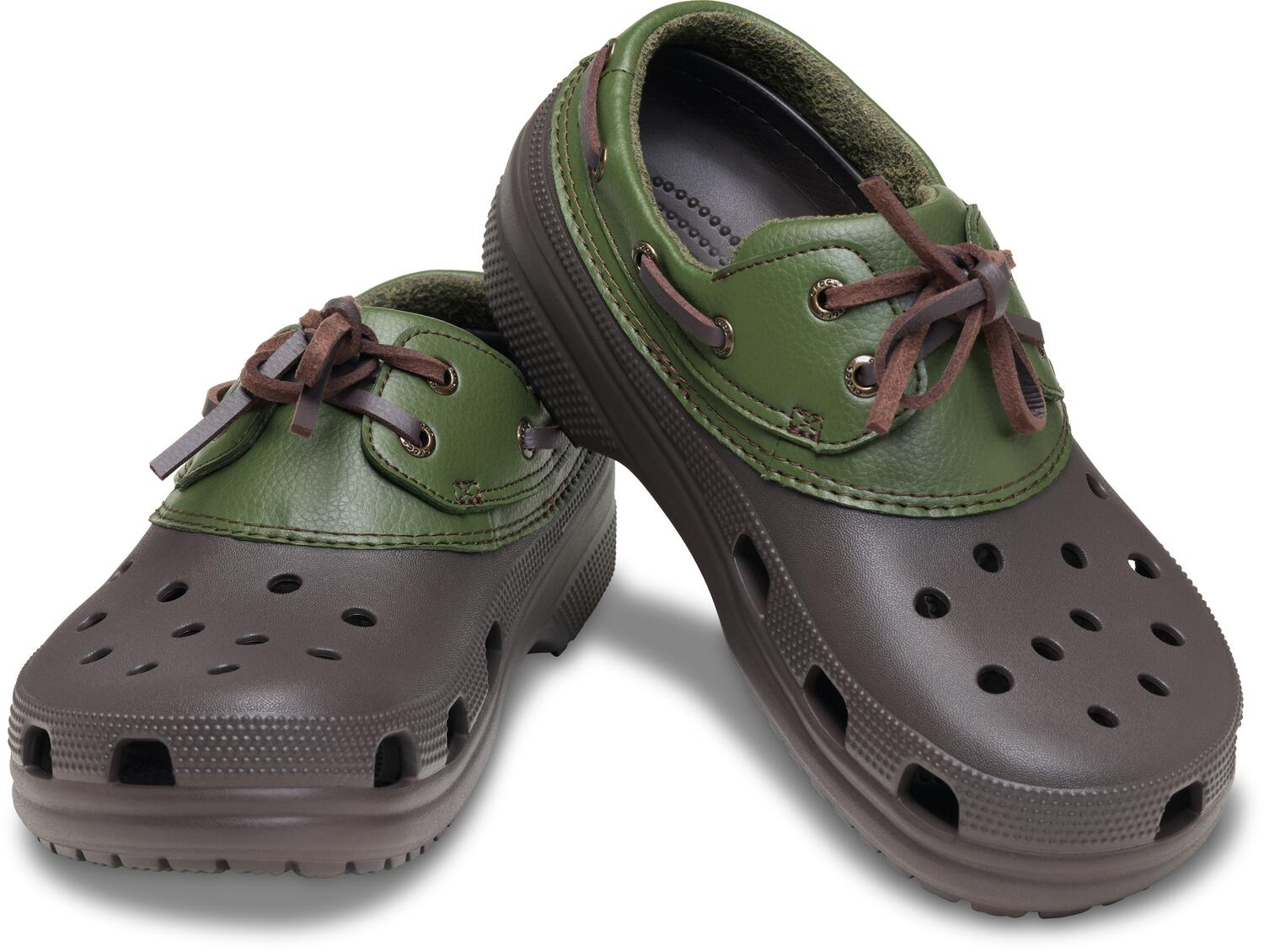 Classic Boat clogs - Espresso/Army Green
