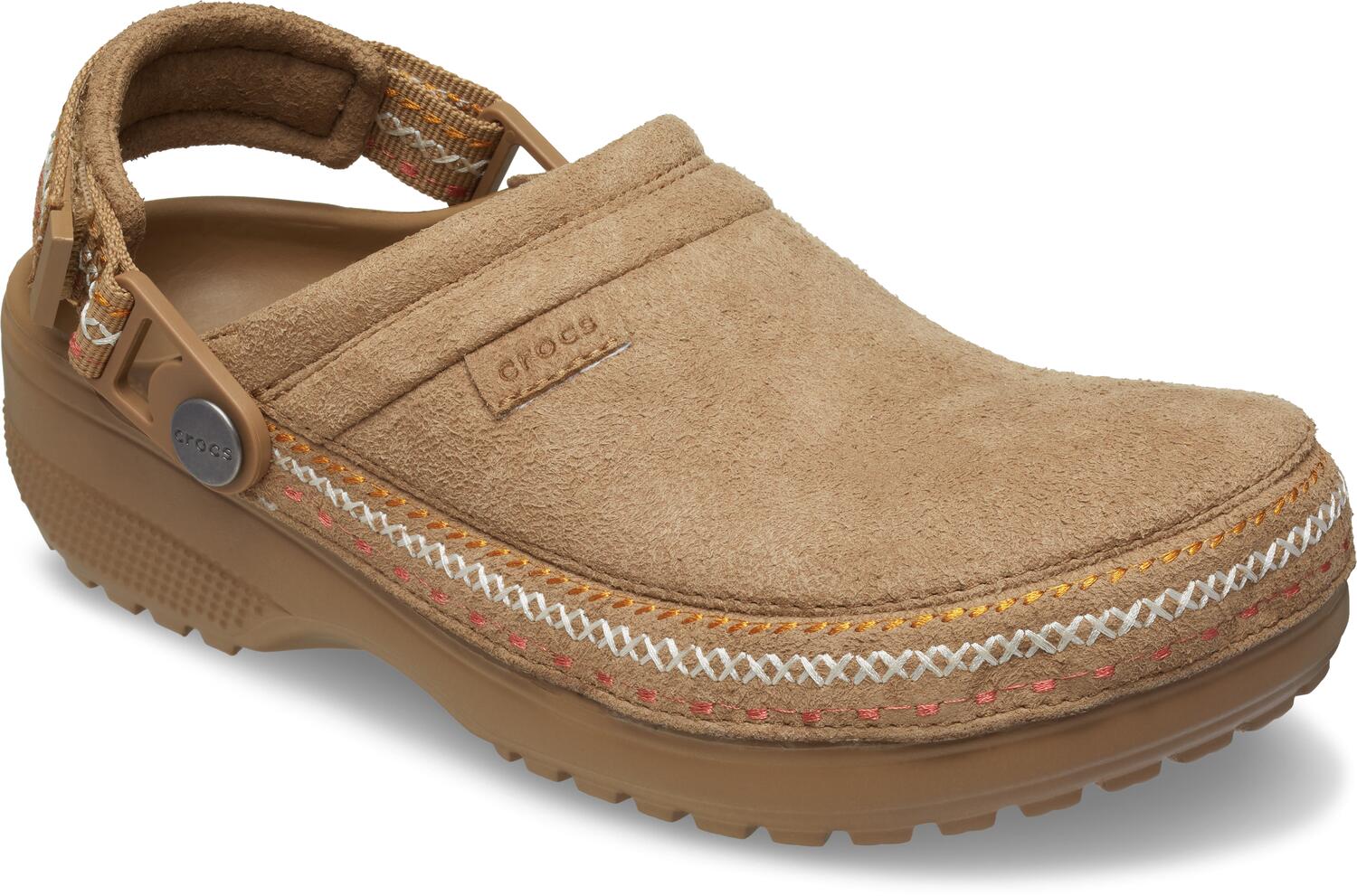 Crafted Vegan Suede Stitch clogs - Sepia