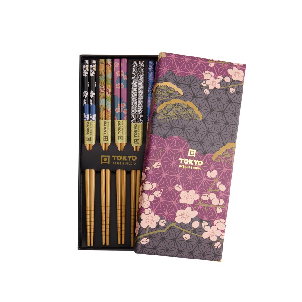 Spisepinde gavesæt, Flowers - 5 par