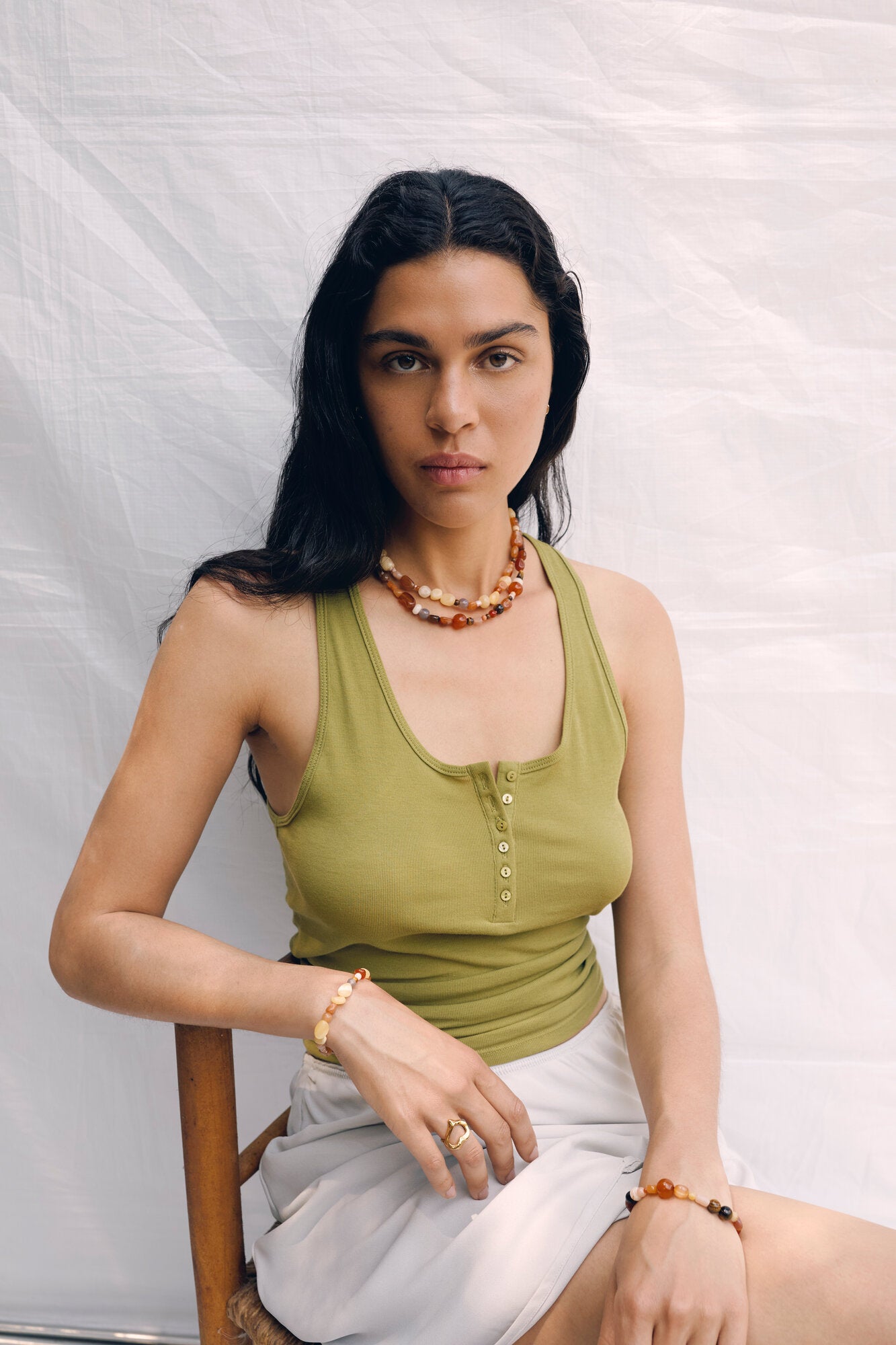 Iris halskæde - forgyldt/multi