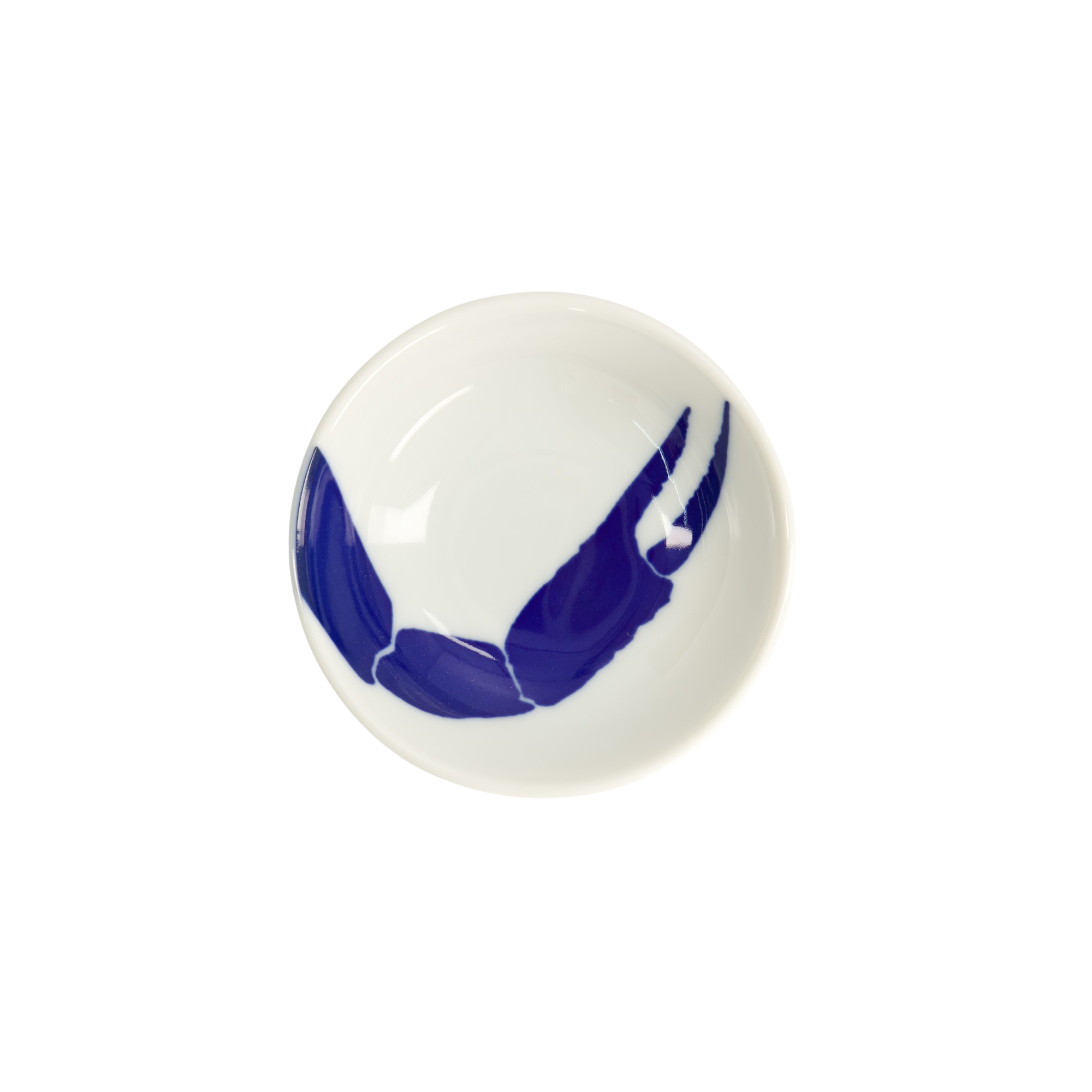 Crab Kawaii Sauce skål, blå/hvid - Ø9 cm.