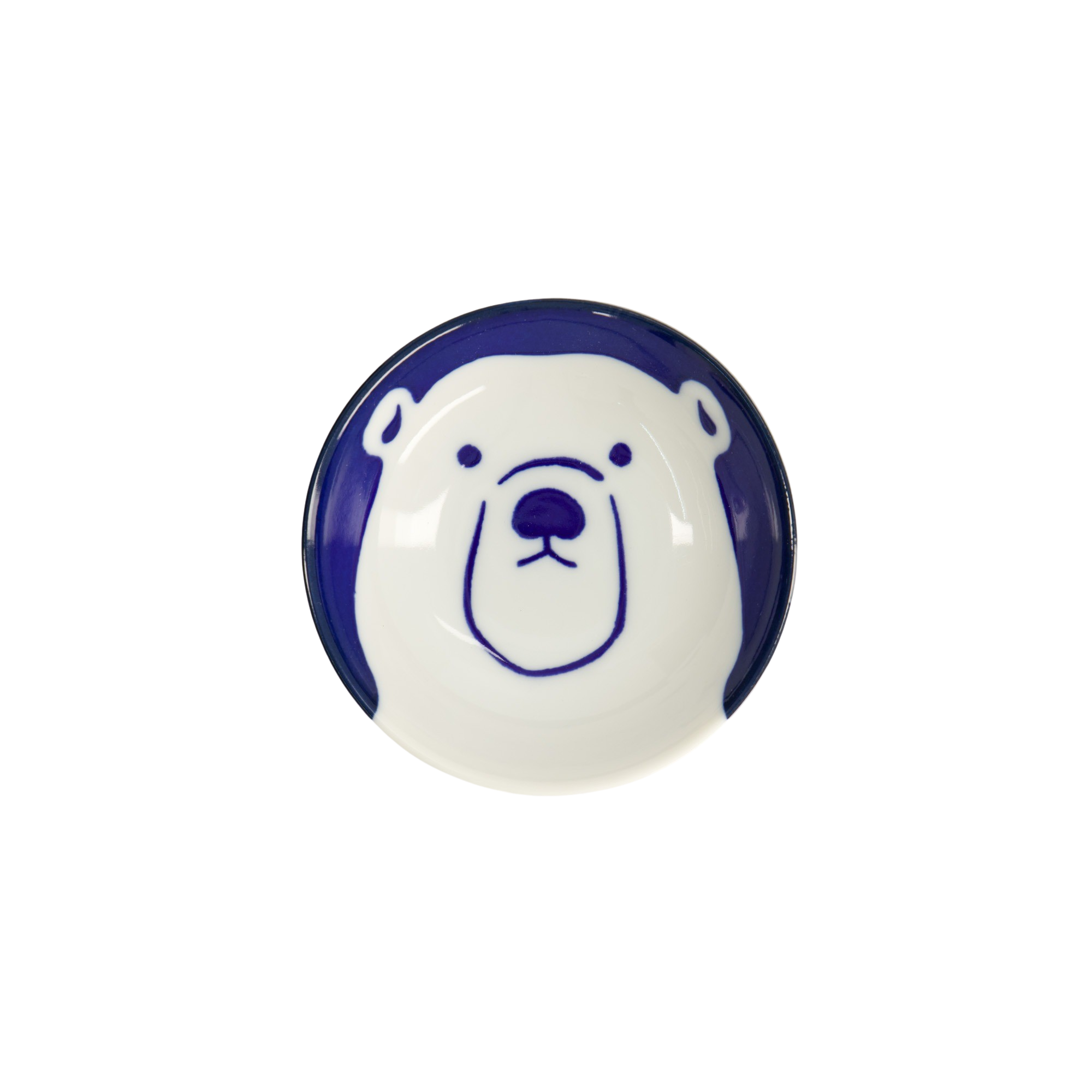 Polar Bear Kawaii Sauce skål, blå/hvid - Ø9 cm.