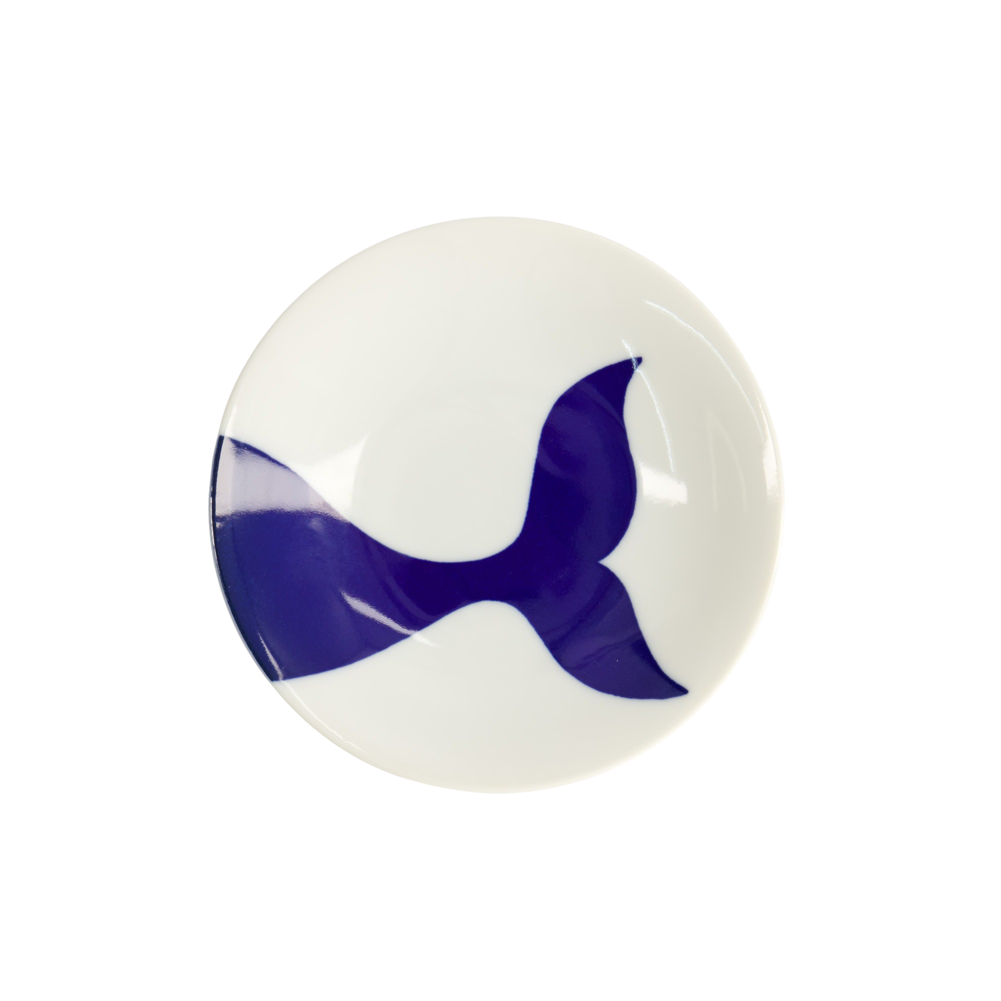 Whale Kawaii tallerken, blå/hvid - Ø13,7 cm.