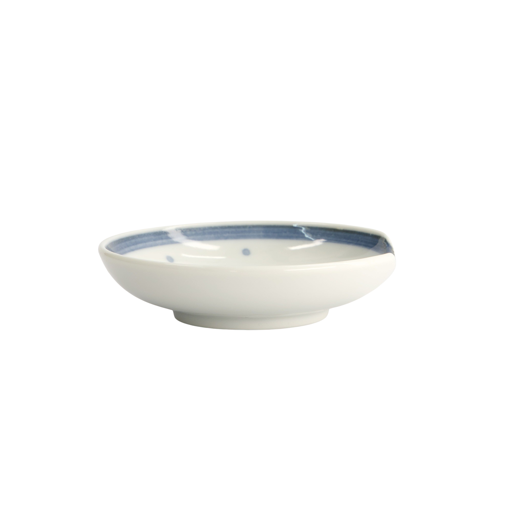 Sole skål med spisepindeholder, blå/hvid - Ø9,4 cm.