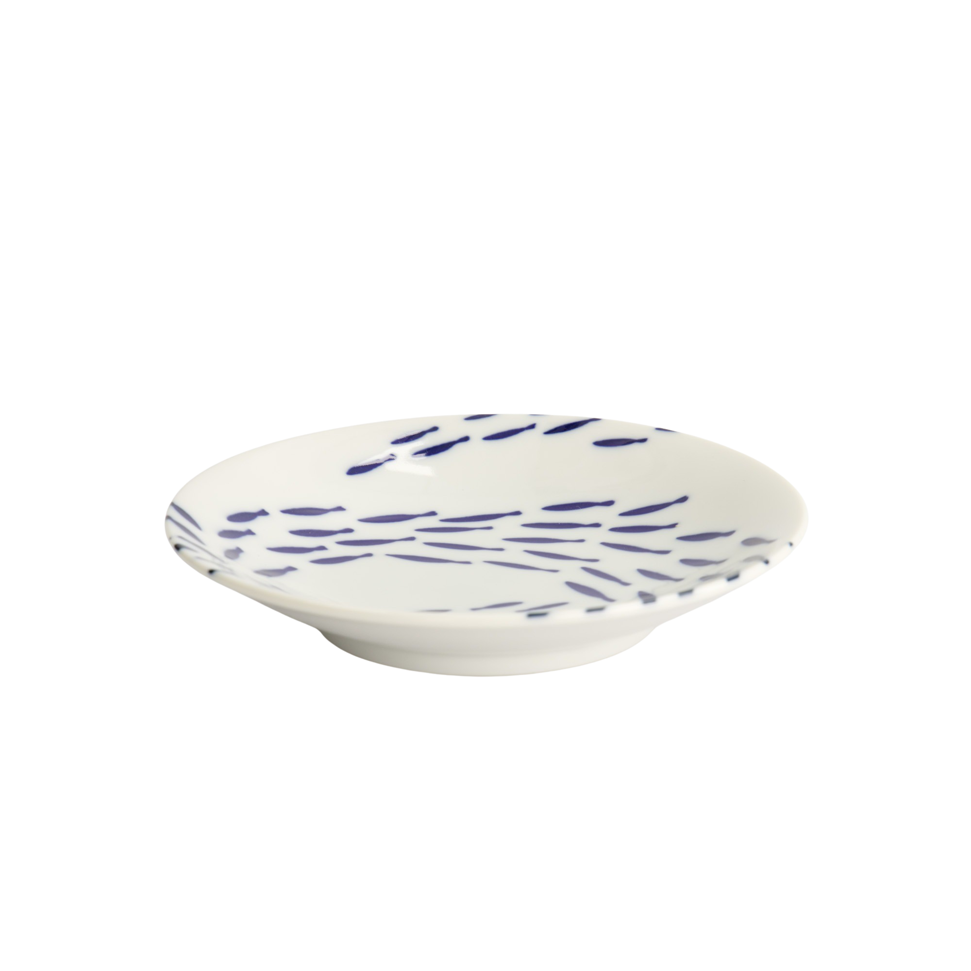 Fish Kawaii tallerken, blå/hvid - Ø13,7 cm.