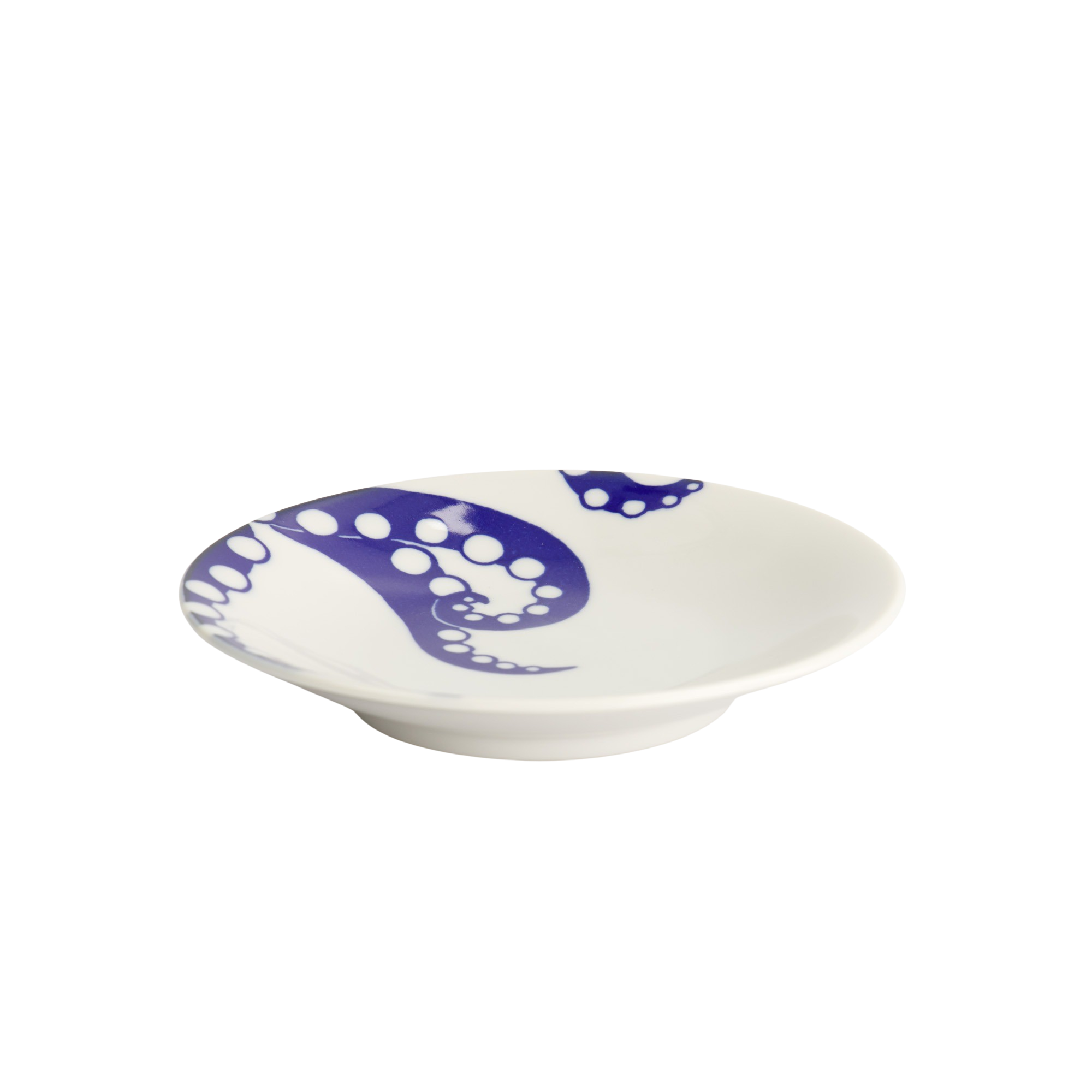 Octpus Kawaii tallerken, blå/hvid - Ø13,7 cm.