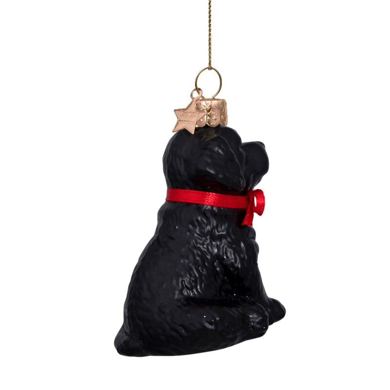 Sort labrador juleophæng - H7 cm.