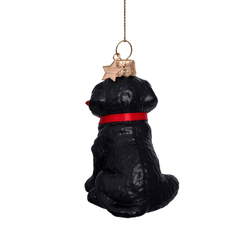 Sort labrador juleophæng - H7 cm.