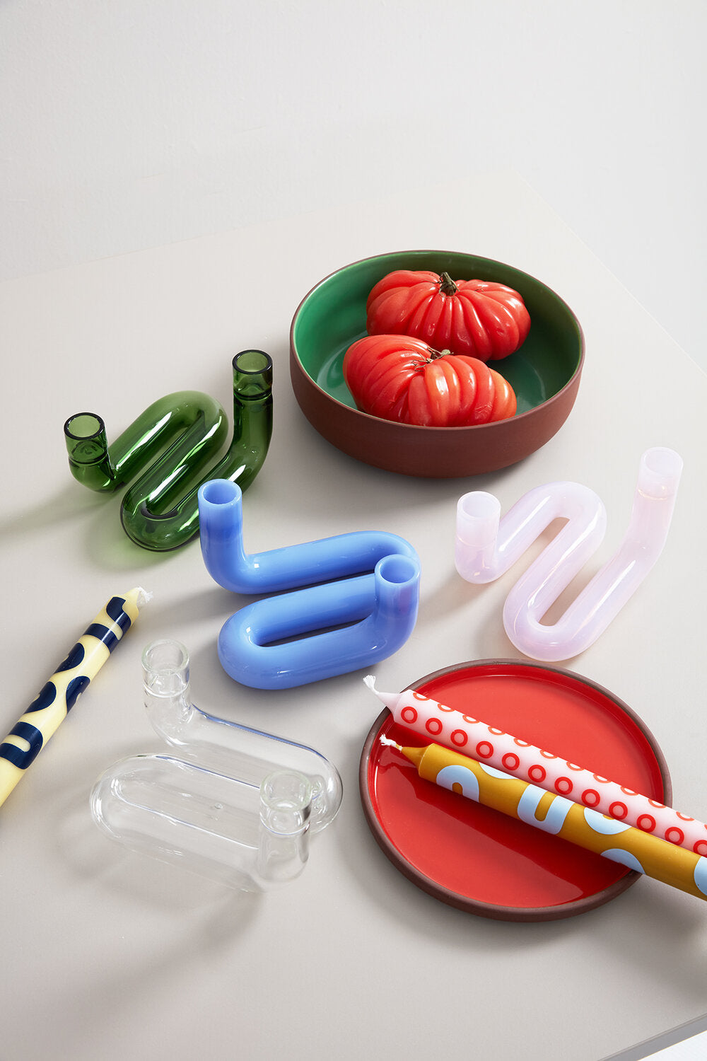 Stearinlys, 4-pak - Ochre/Rose