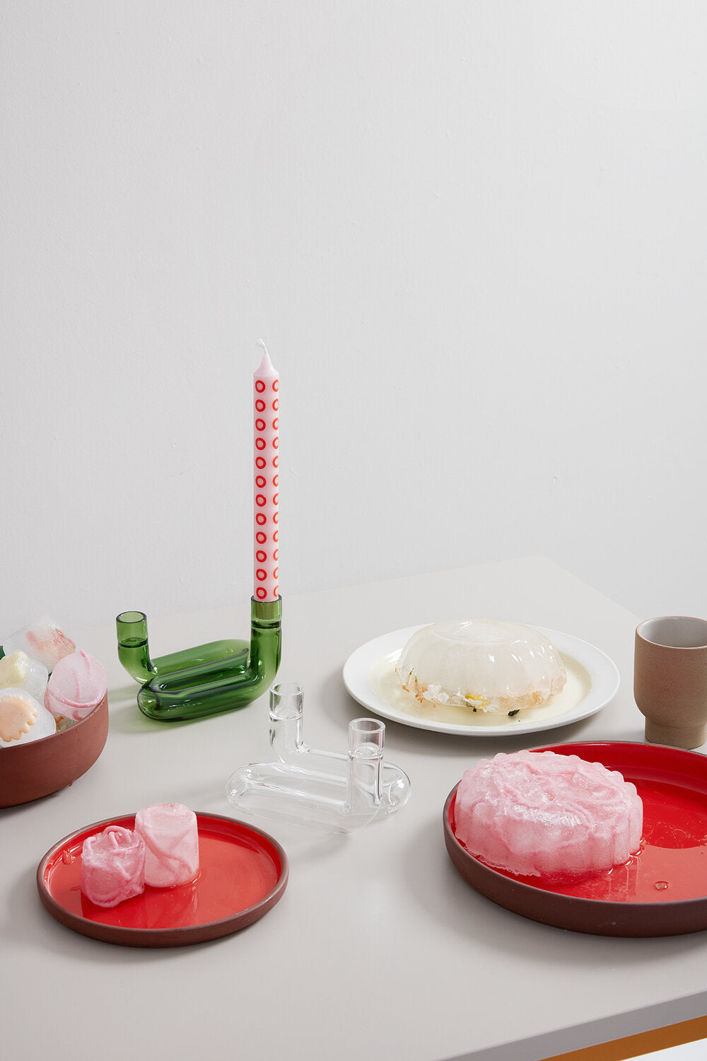 Stearinlys, 4-pak - Ochre/Rose