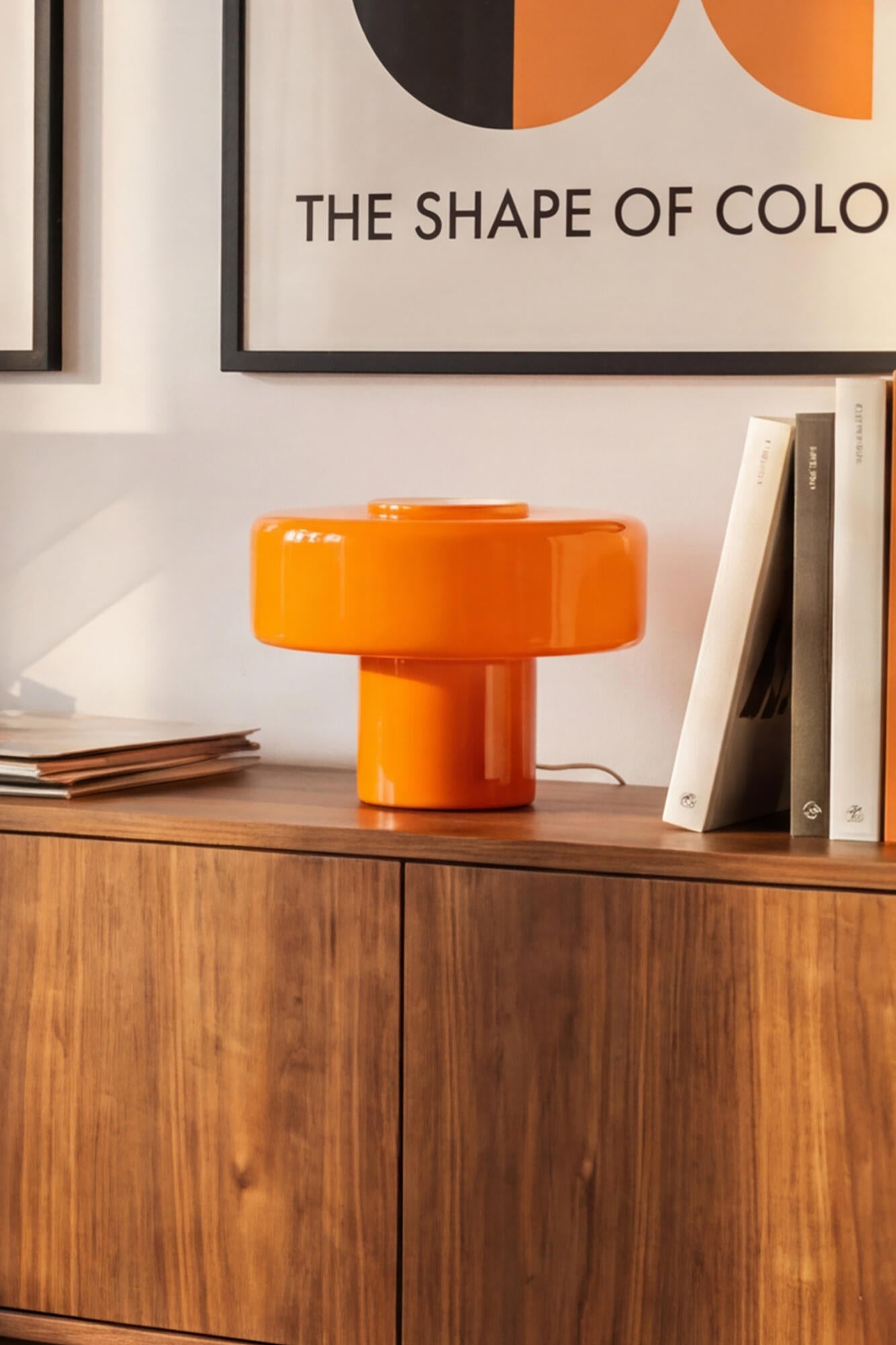Foza bordlampe, H19 cm - orange glas
