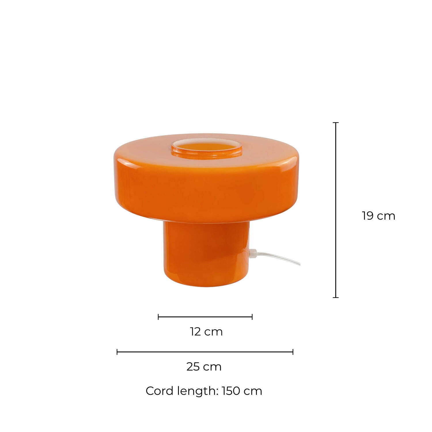 Foza bordlampe, H19 cm - orange glas