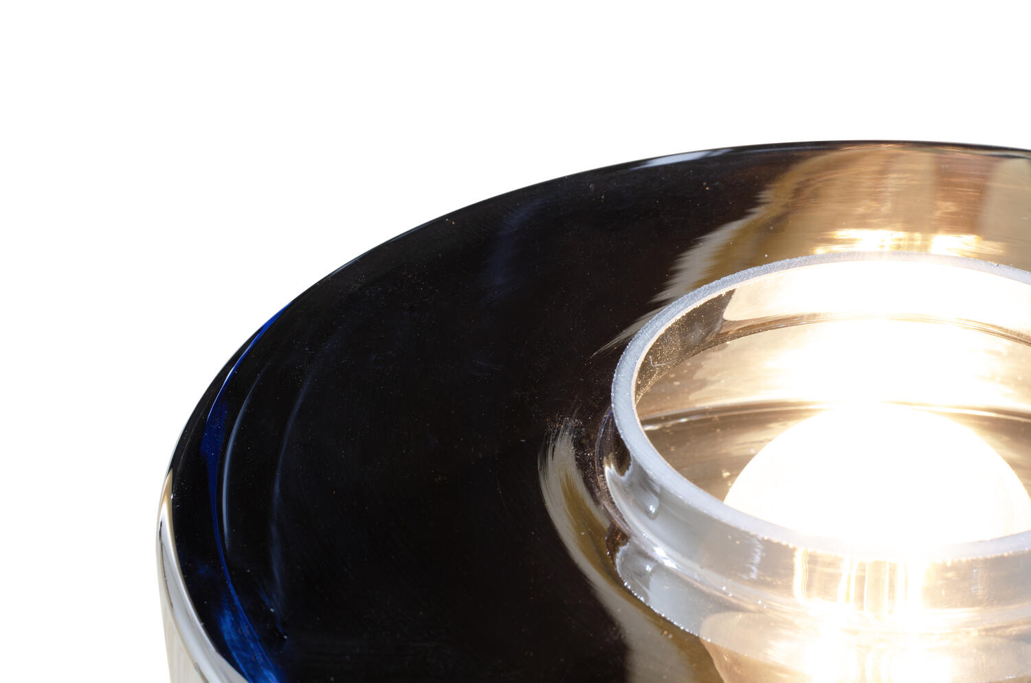 Foza bordlampe, H19 cm - kromfarvet glas