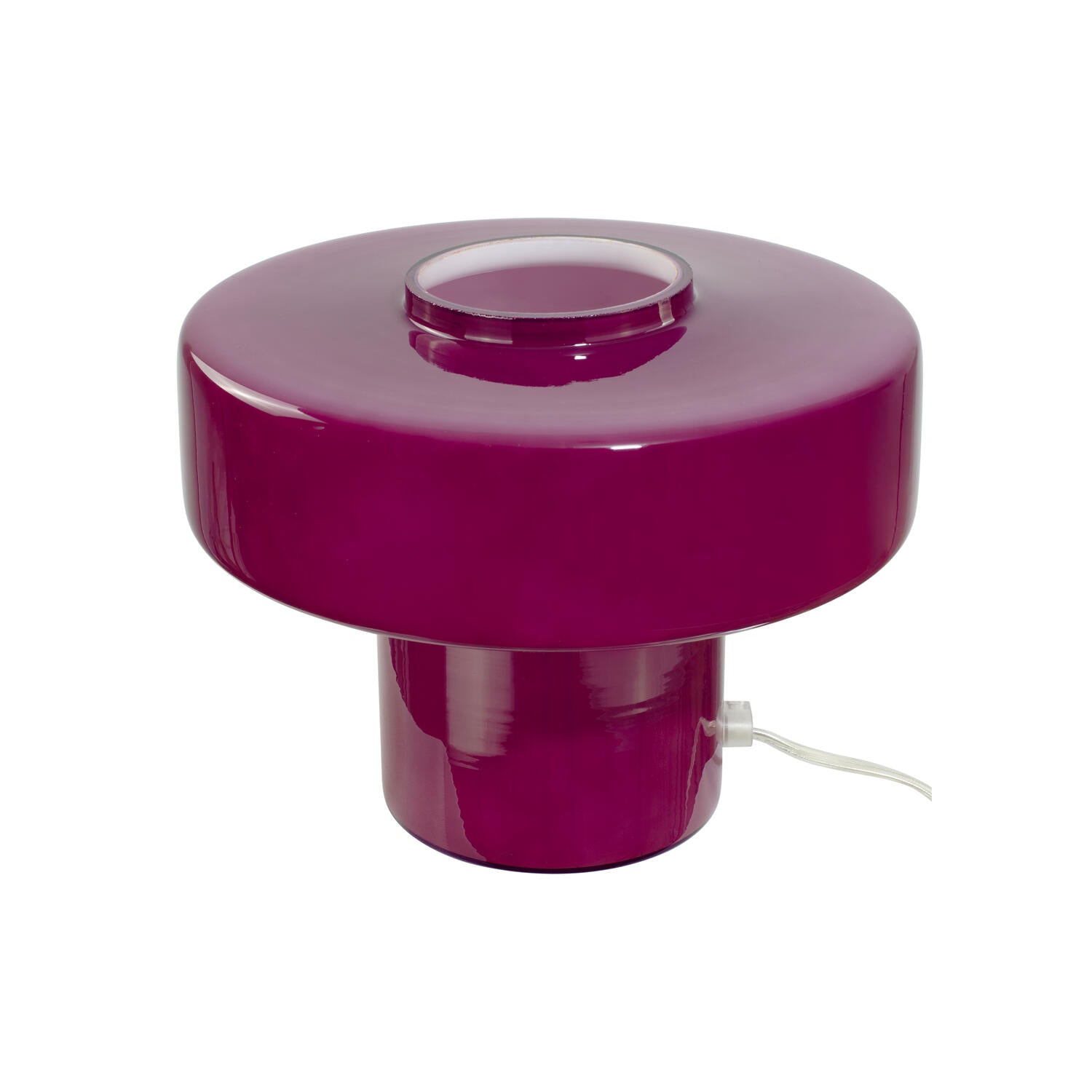 Foza bordlampe, H19 cm - aubergine glas