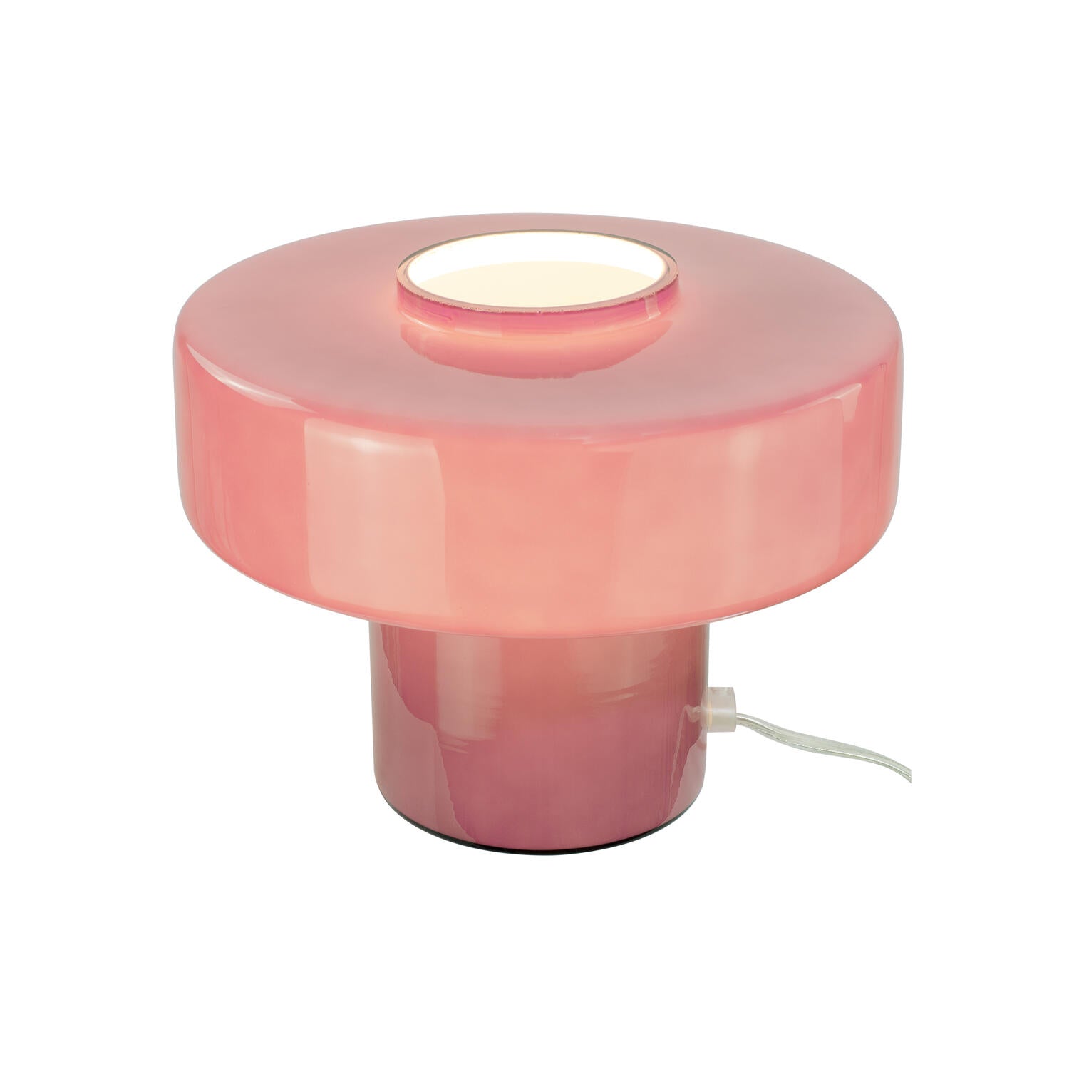 Foza bordlampe, H19 cm - aubergine glas