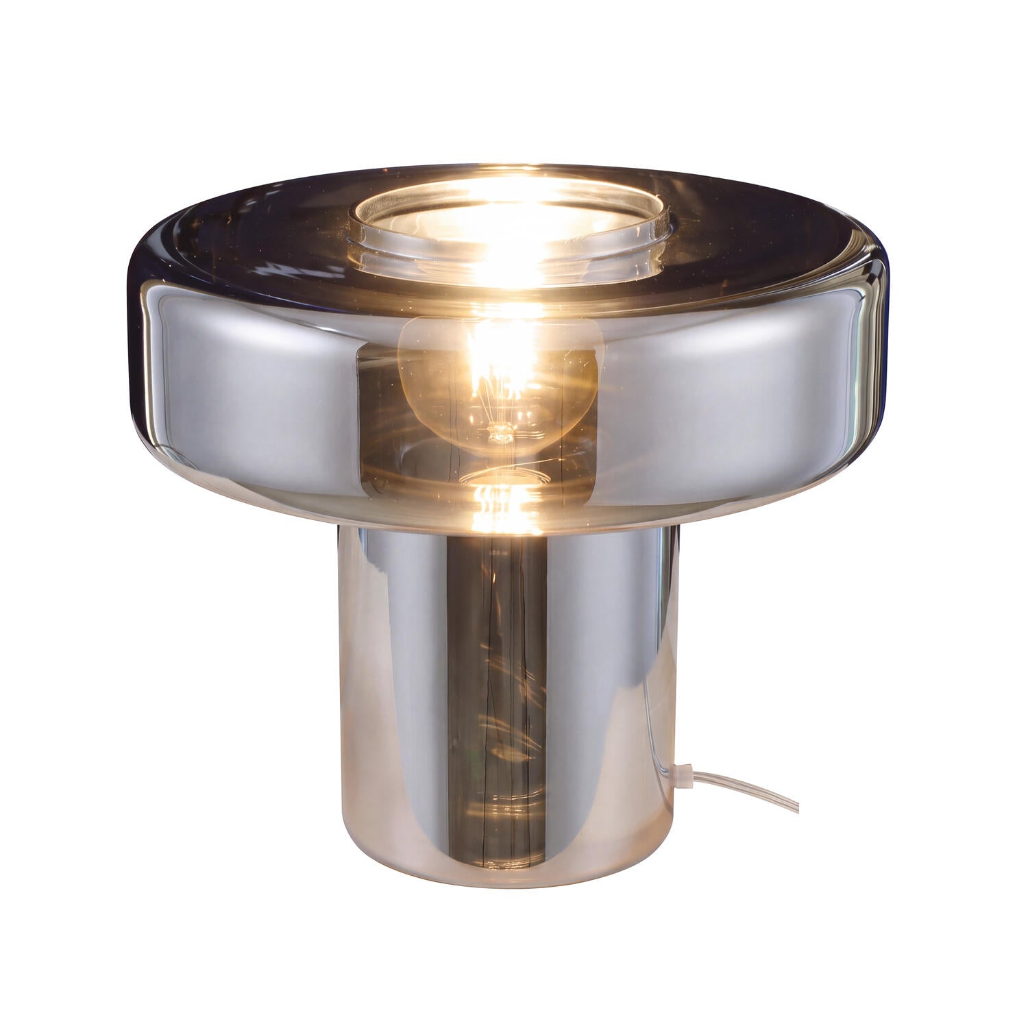 Foza Maxi bordlampe, H29,5 cm - kromfarvet glas