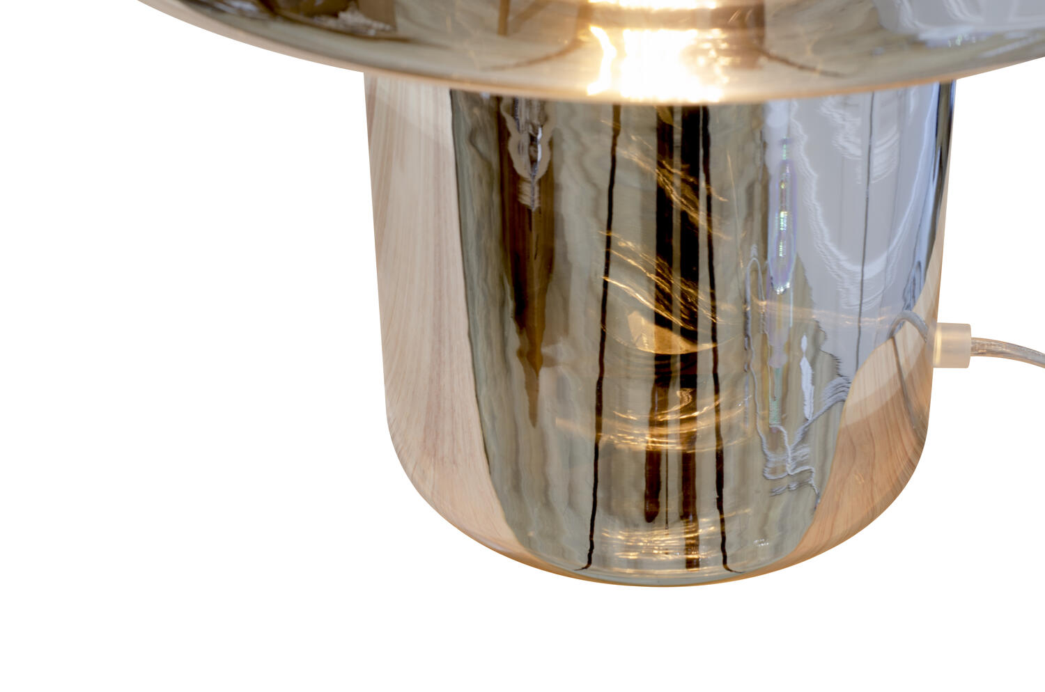 Foza Maxi bordlampe, H29,5 cm - kromfarvet glas