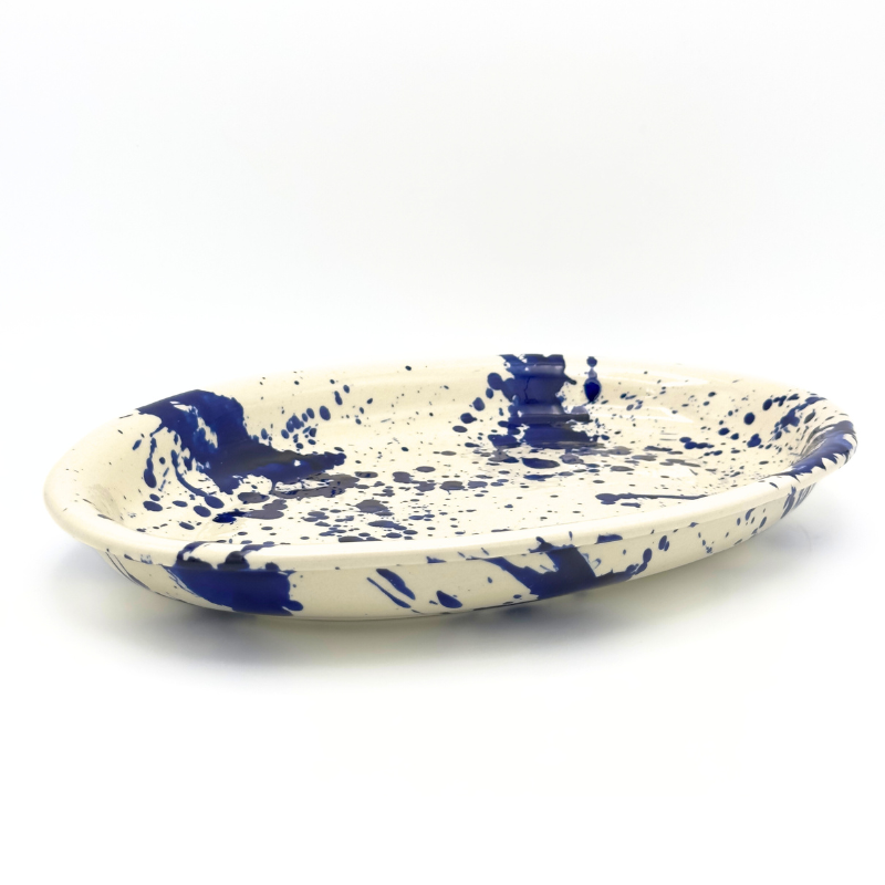 Splash Oval tallerken,  Royal Blue -  L40 cm