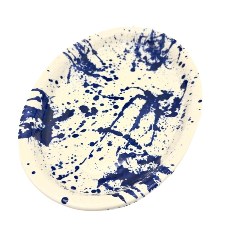 Splash Oval tallerken,  Royal Blue -  L40 cm