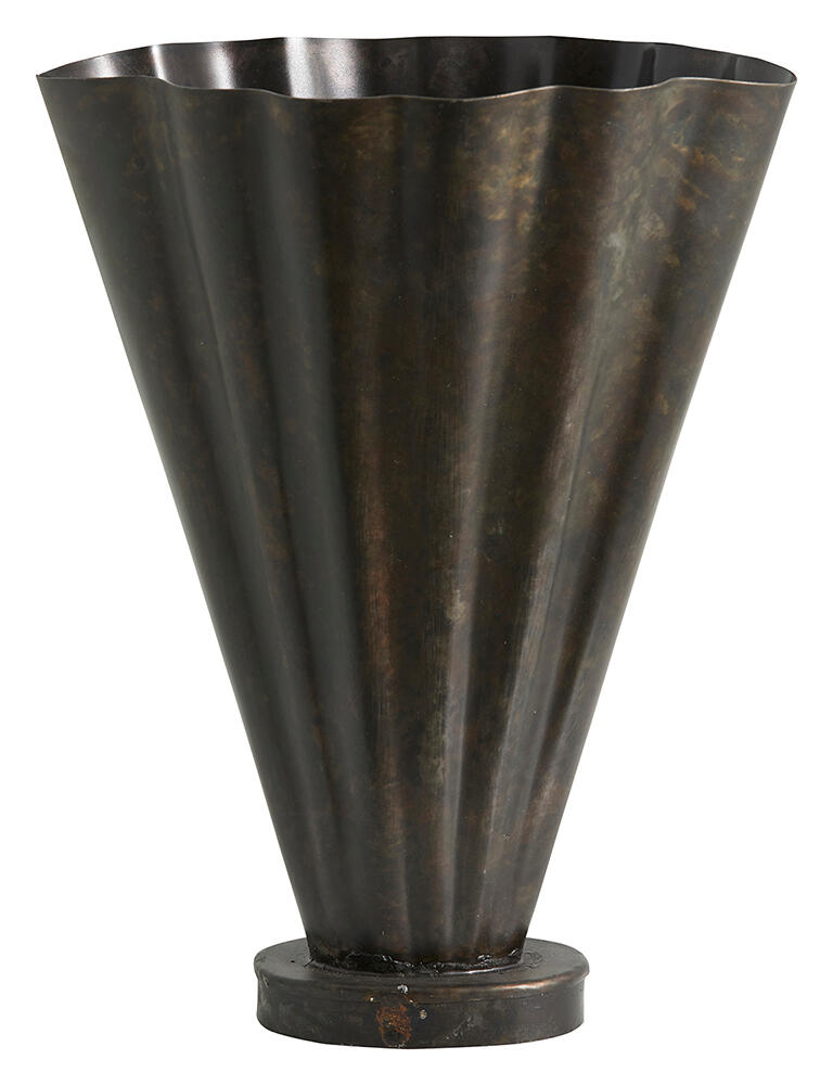 Coll vase i jern, antik finish, h36 cm - brun