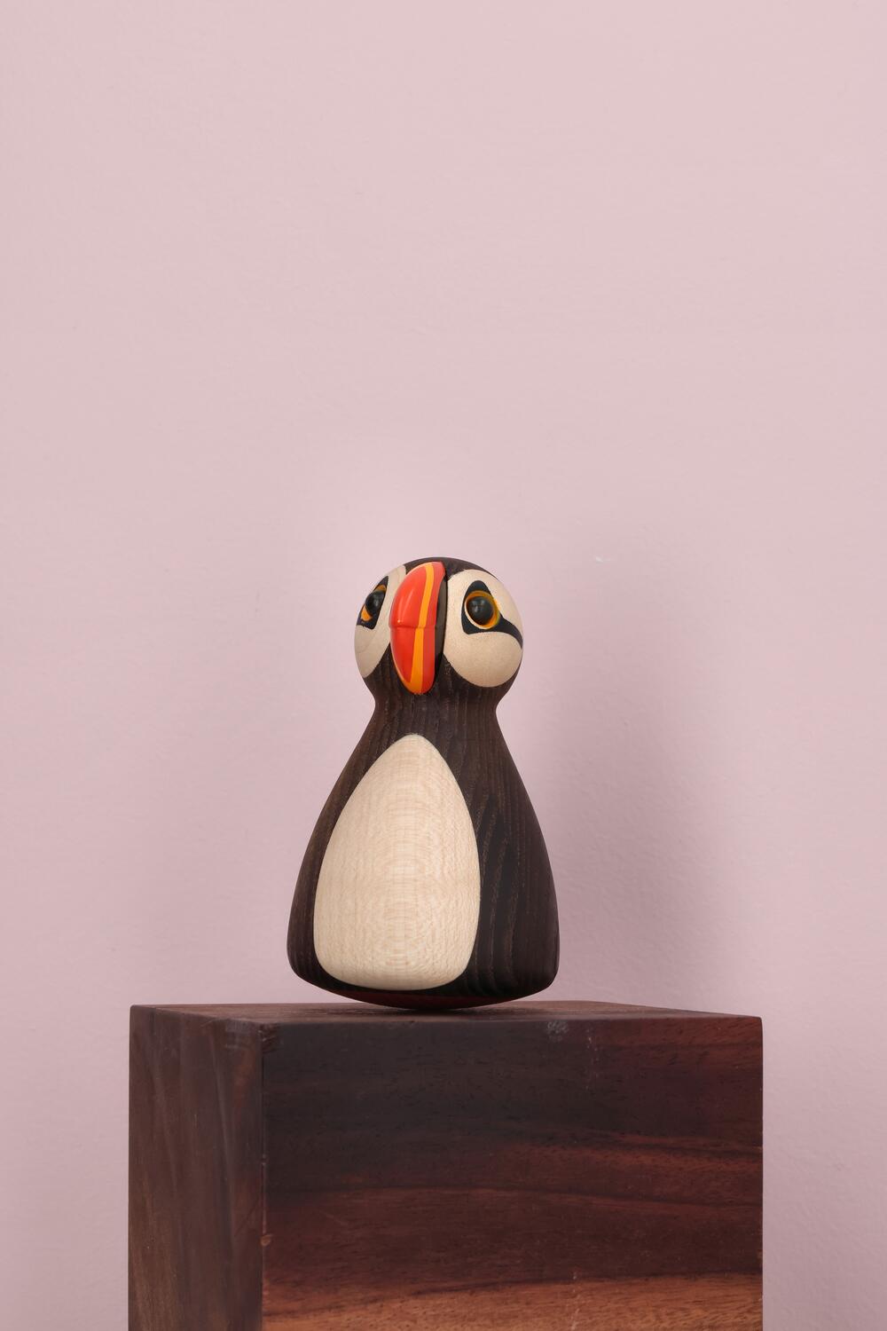Puffy Søpapegøje træfigur - brun/rød/gul