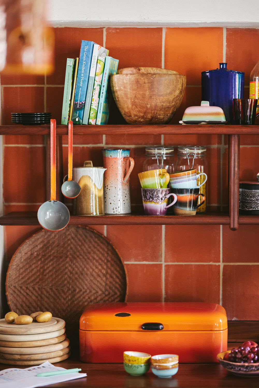 Retro keramik espressokopper, 4 stk - Multi