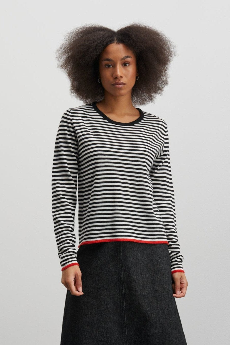 One Stripe Ellis striktrøje - Black/Ecru