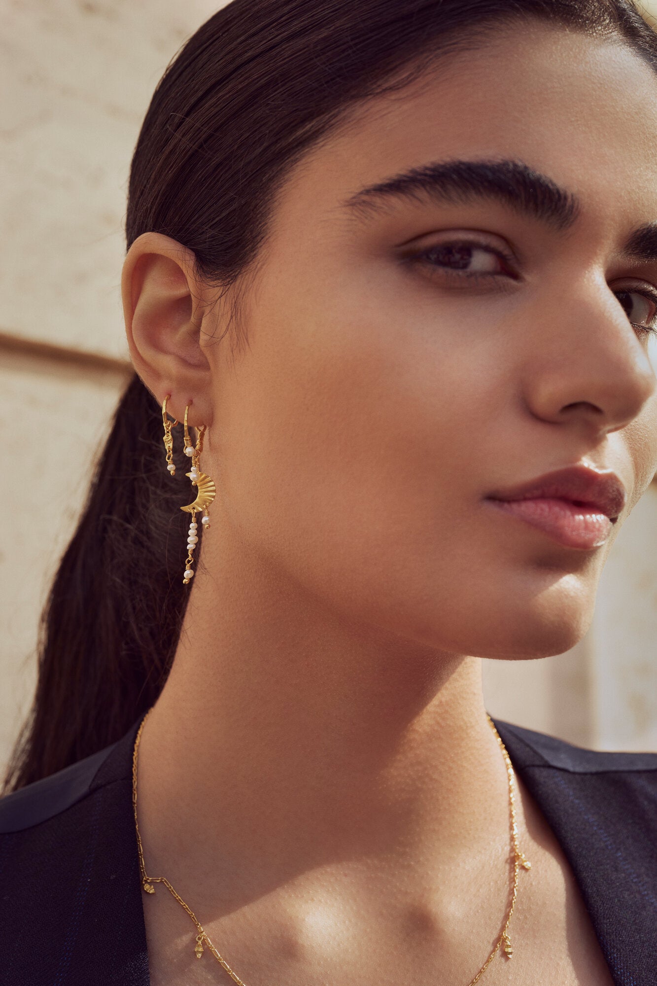 Esta hængeøreringe - forgyldt