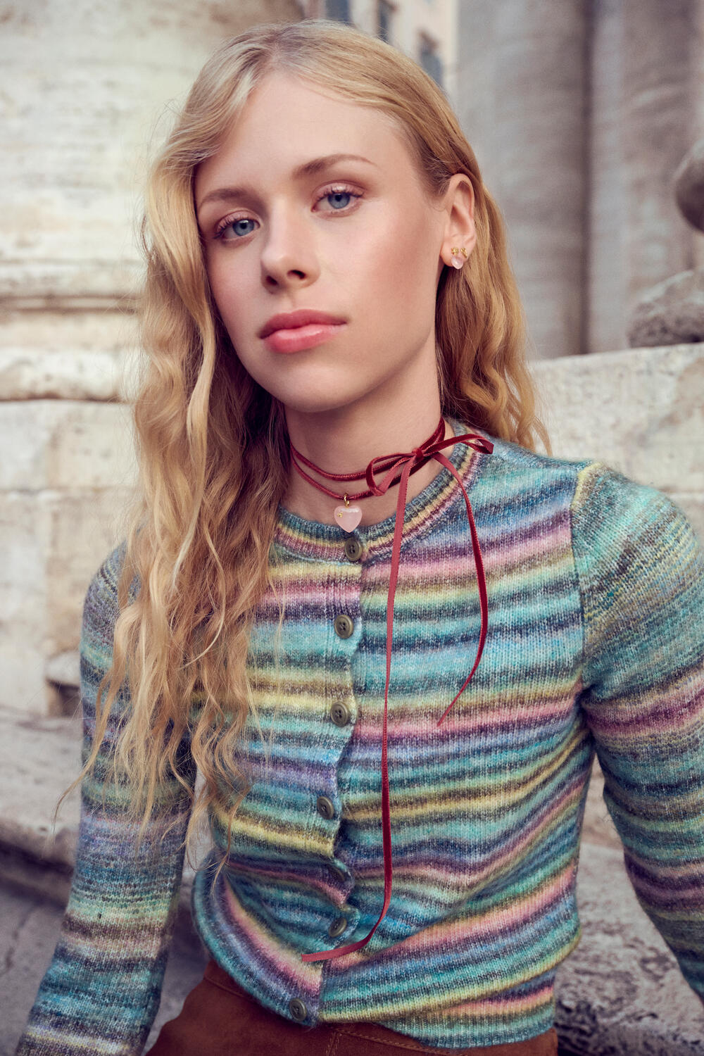 Love Choker halskæde - Pink Chalcedony