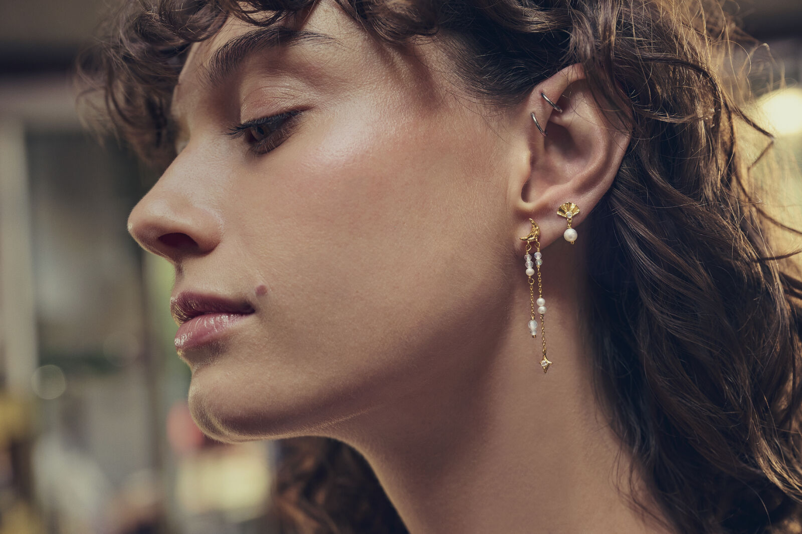 Sonata hængeøreringe - forgyldt