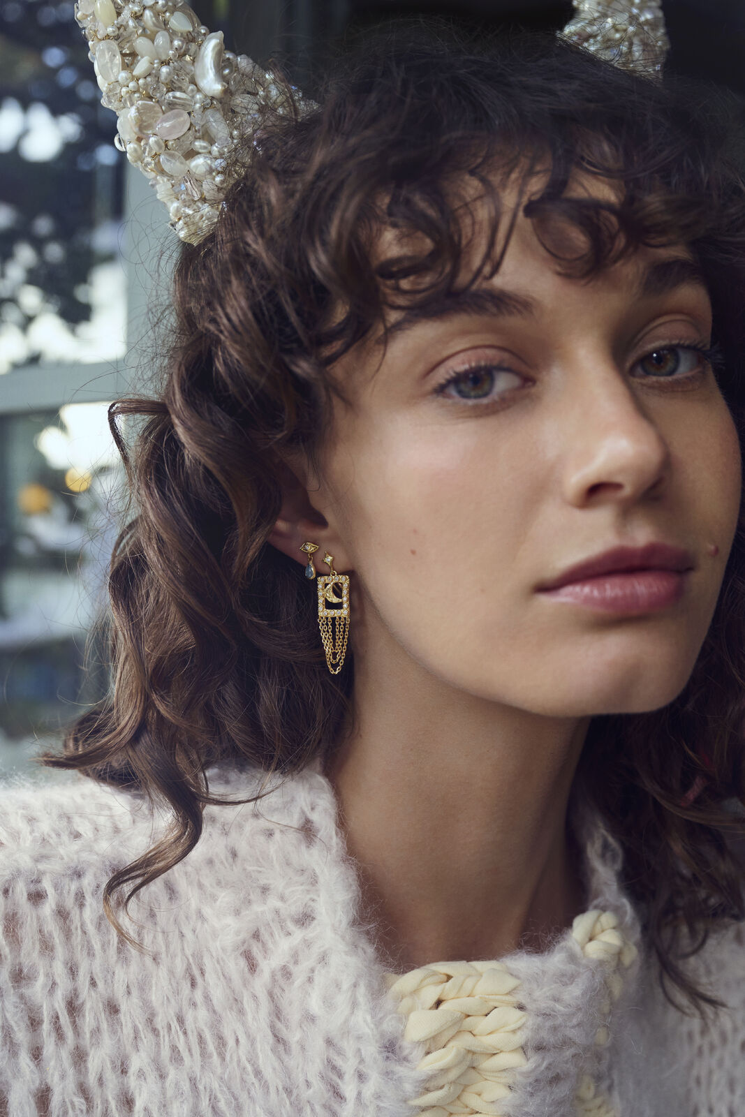 Barbra hængeøreringe - forgyldt