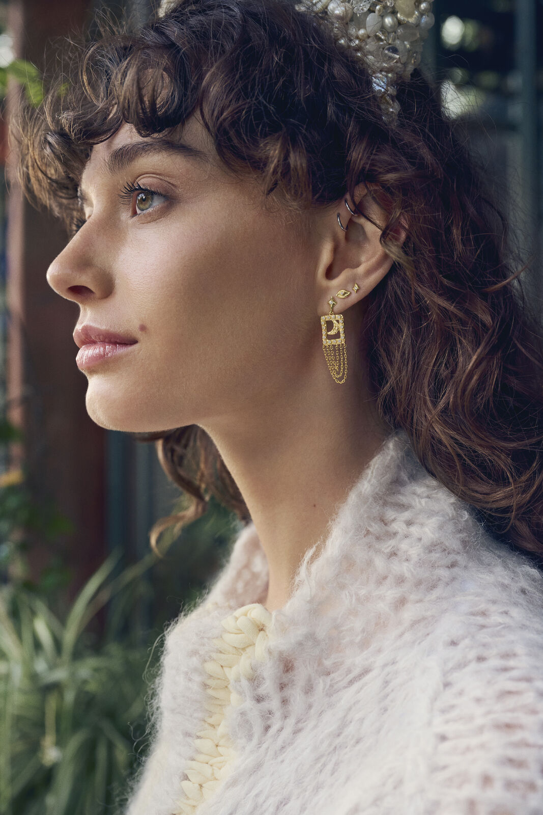 Barbra hængeøreringe - forgyldt