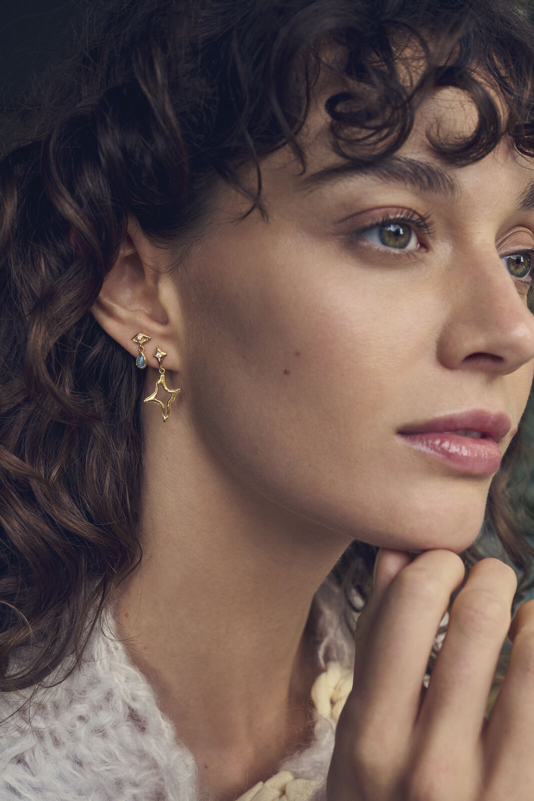 Roxy hængeøreringe - forgyldt