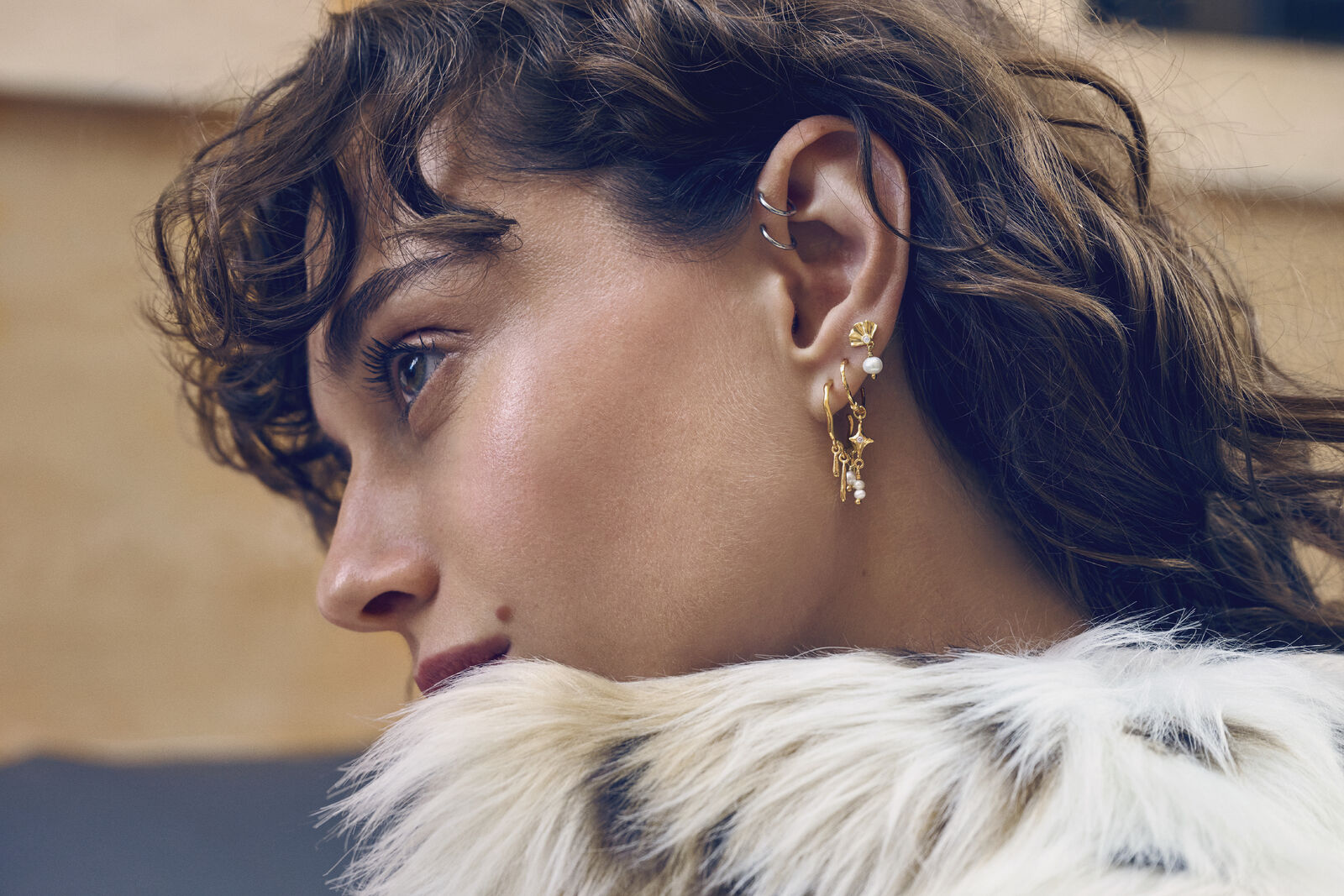 Odette øreringe - forgyldt