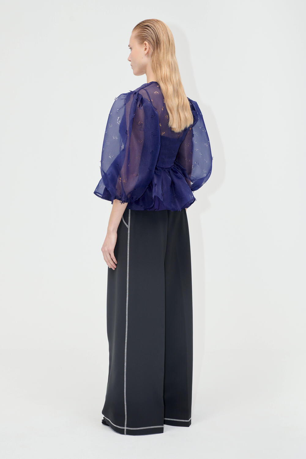 Long Bow bluse - Ditzy Floral